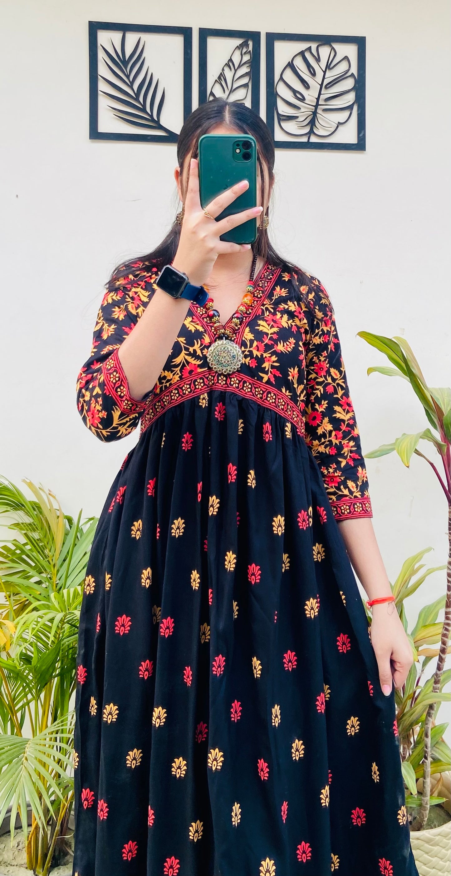 Beautiful Black Rayon Printed Dress