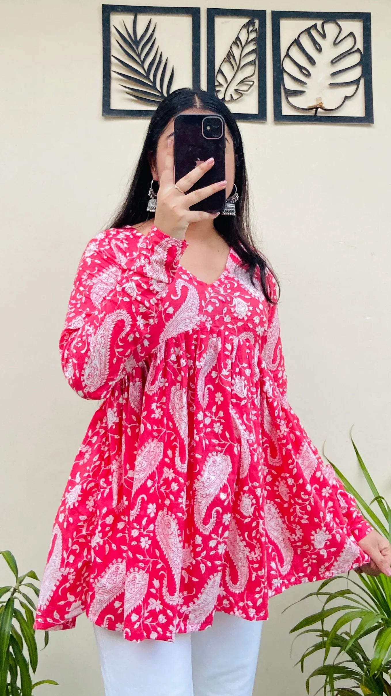 Cotton Flared Pink Printed Aliacut Peplum Top - Dolled Up