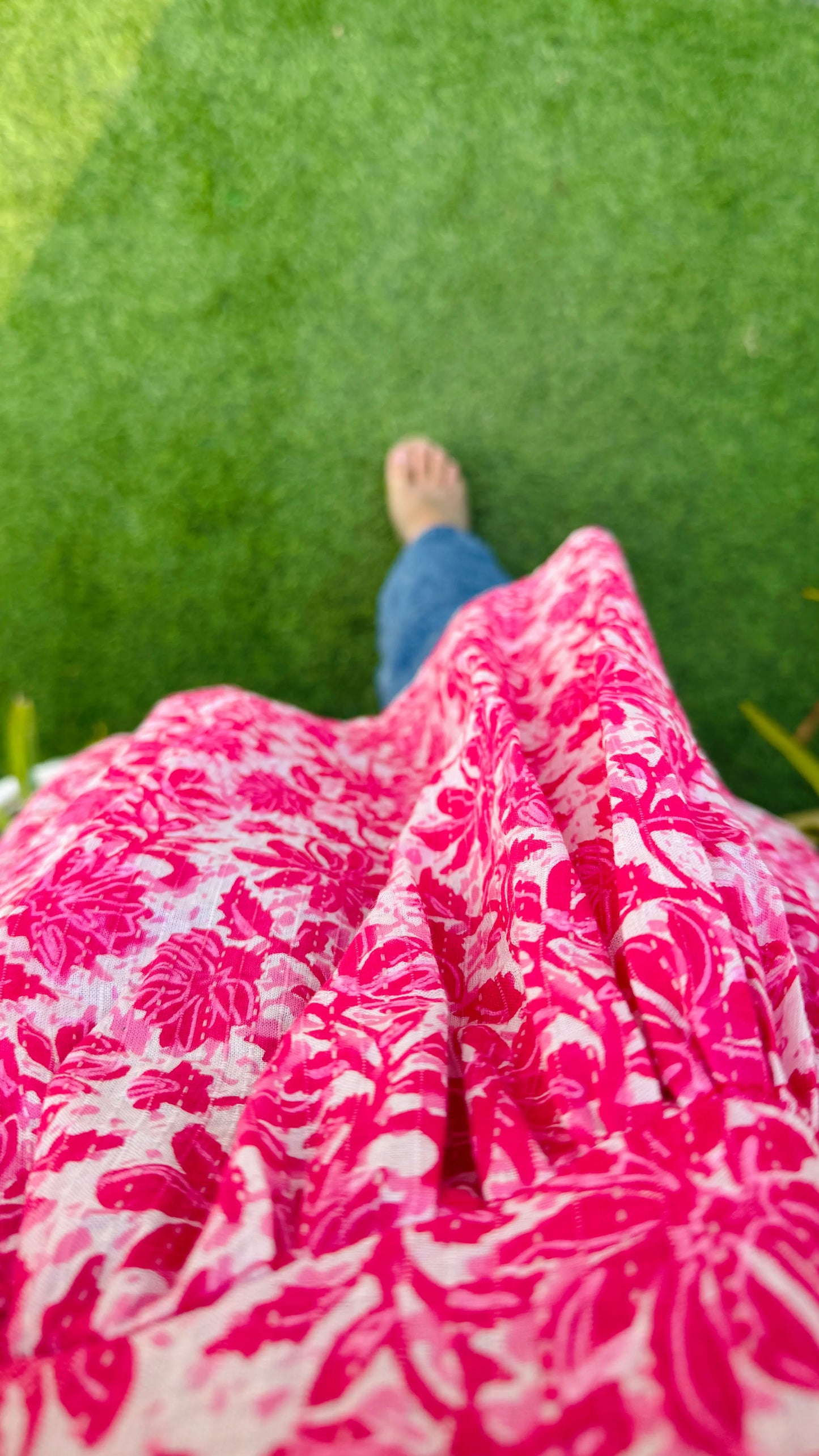 Cotton Katha Pink Printed Flared Peplum Top - Dolled Up