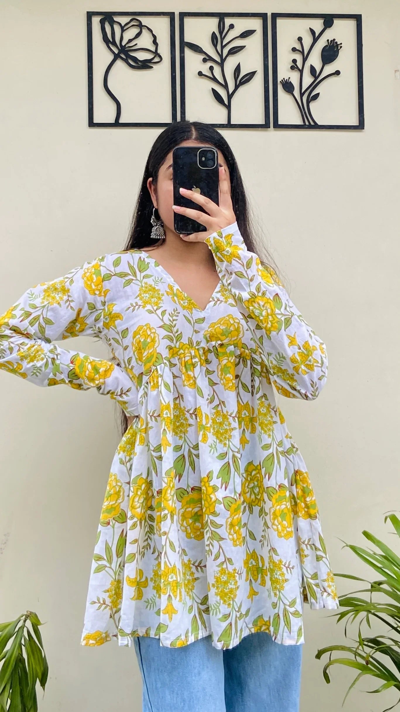 Cotton Flared Floral Print Aliacut Peplum Top - Dolled Up