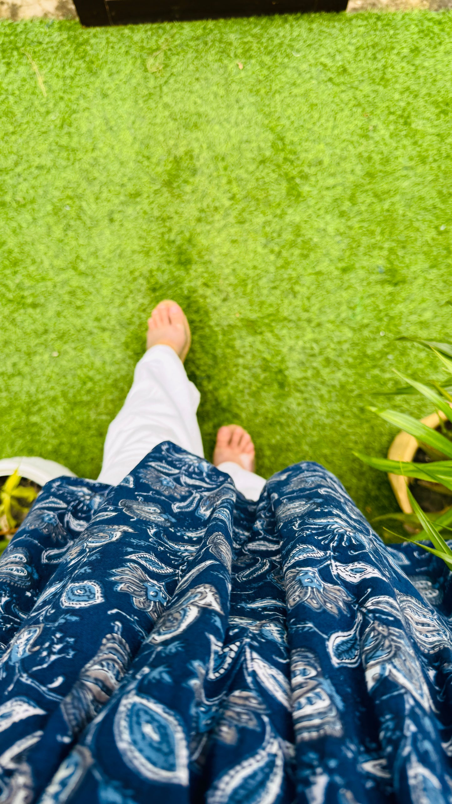 Cotton Flared Blue Aliacut Floral Print Peplum Top