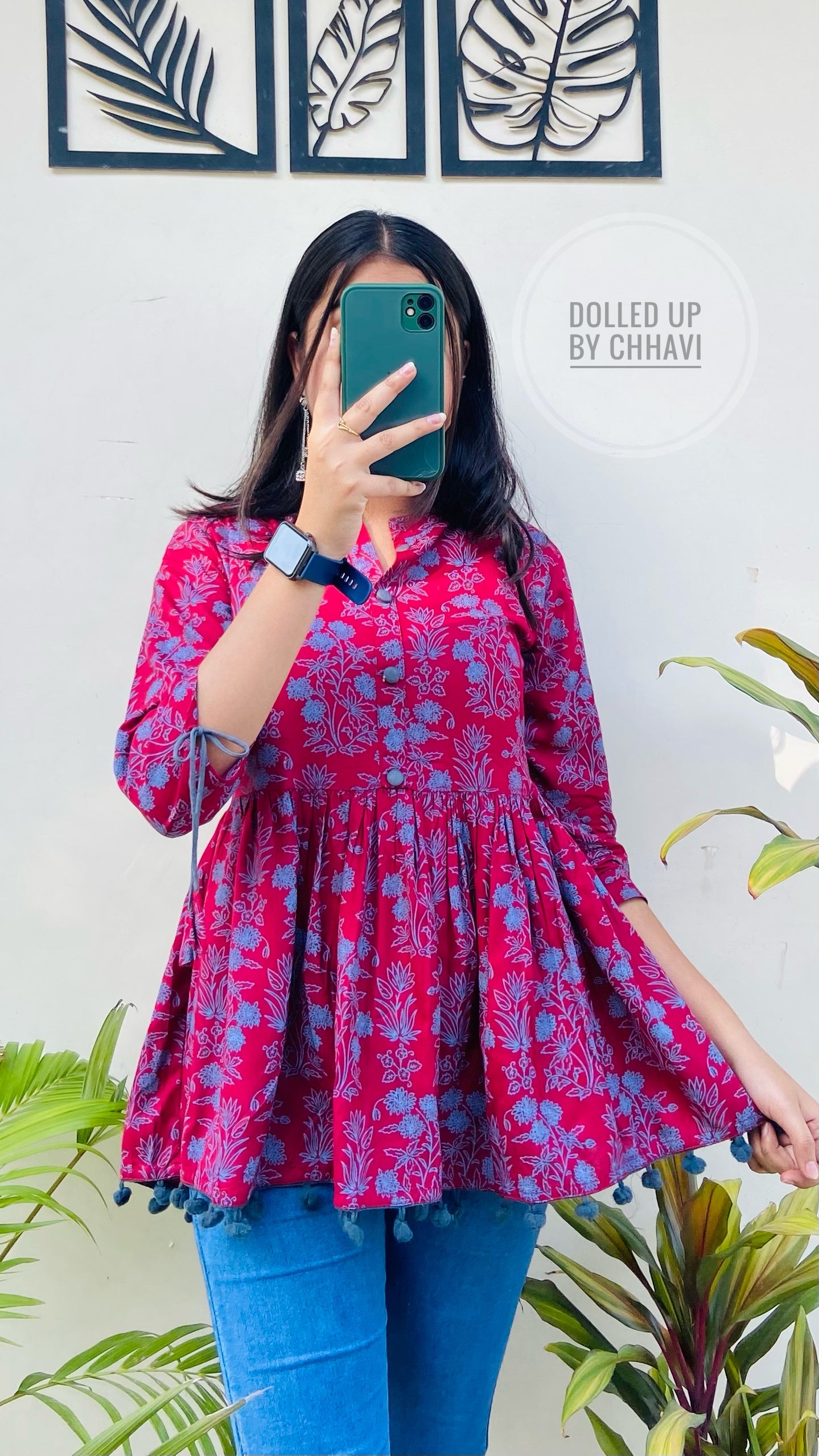 Maroon Rayon Short Top