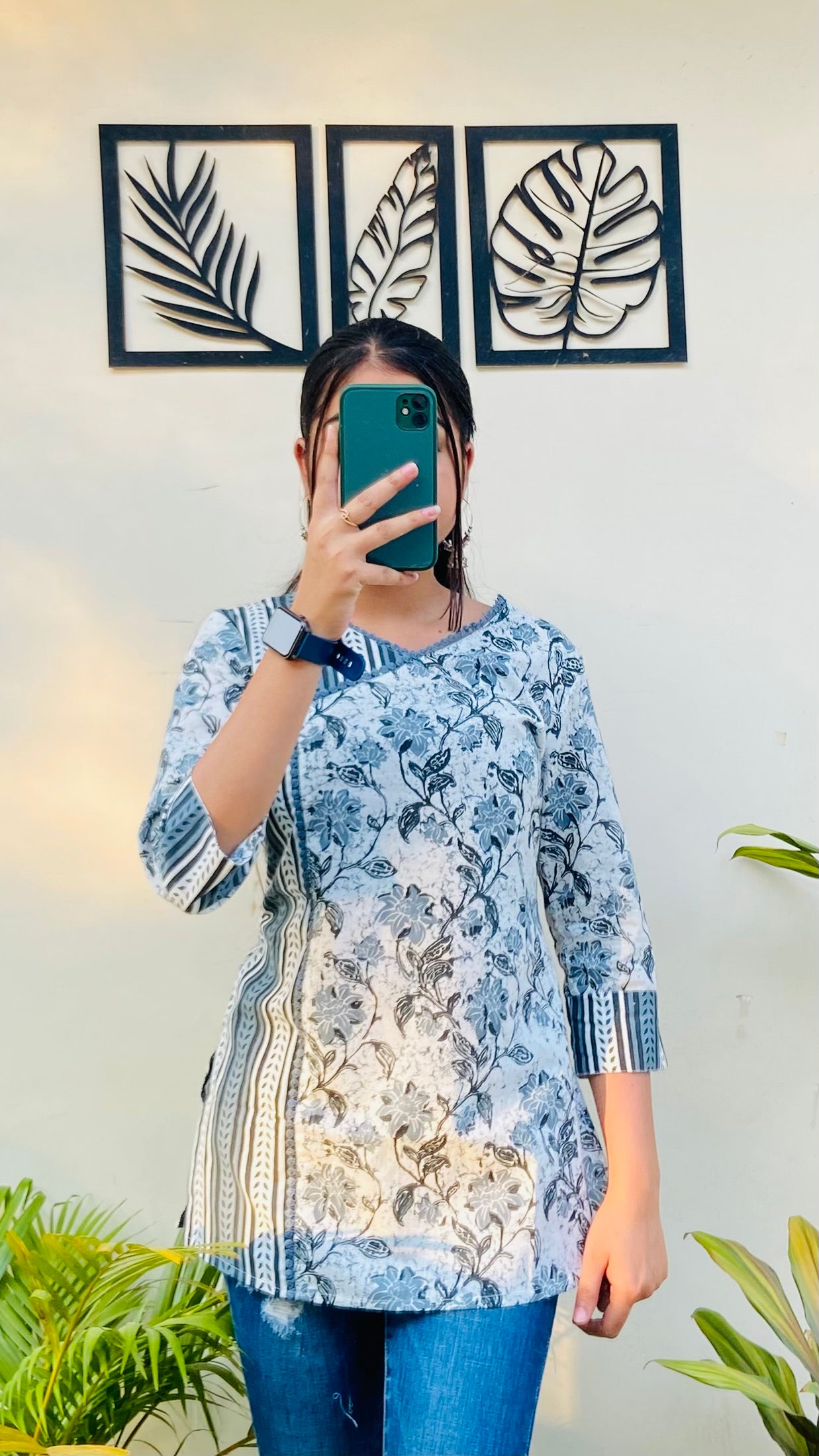 Grey Cotton Short Kurti