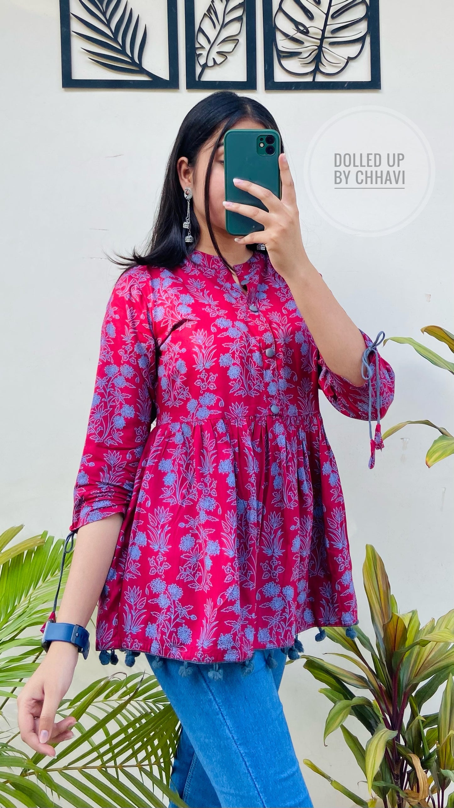 Maroon Rayon Short Top
