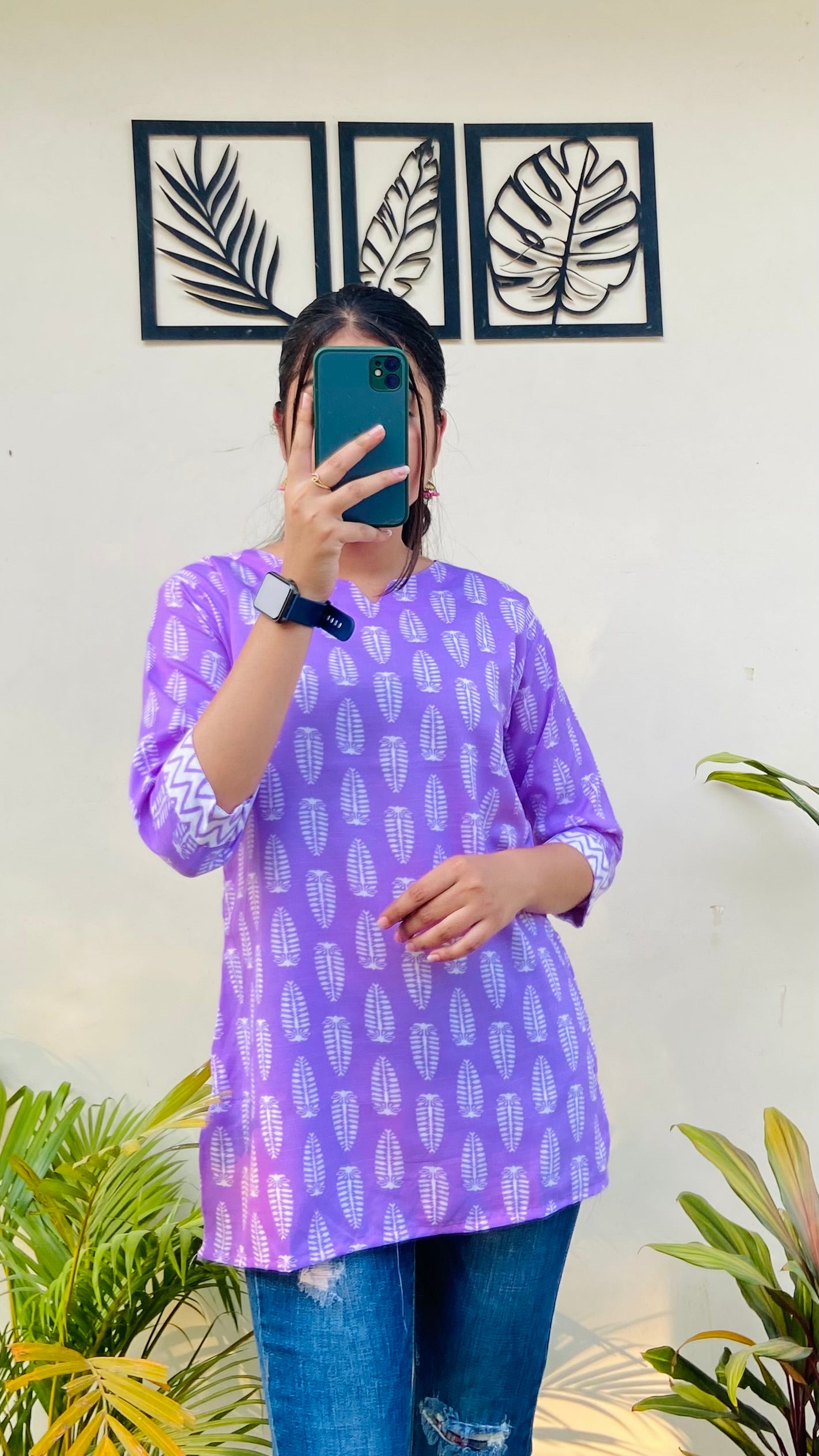 Lavender Rayon Short Kurti
