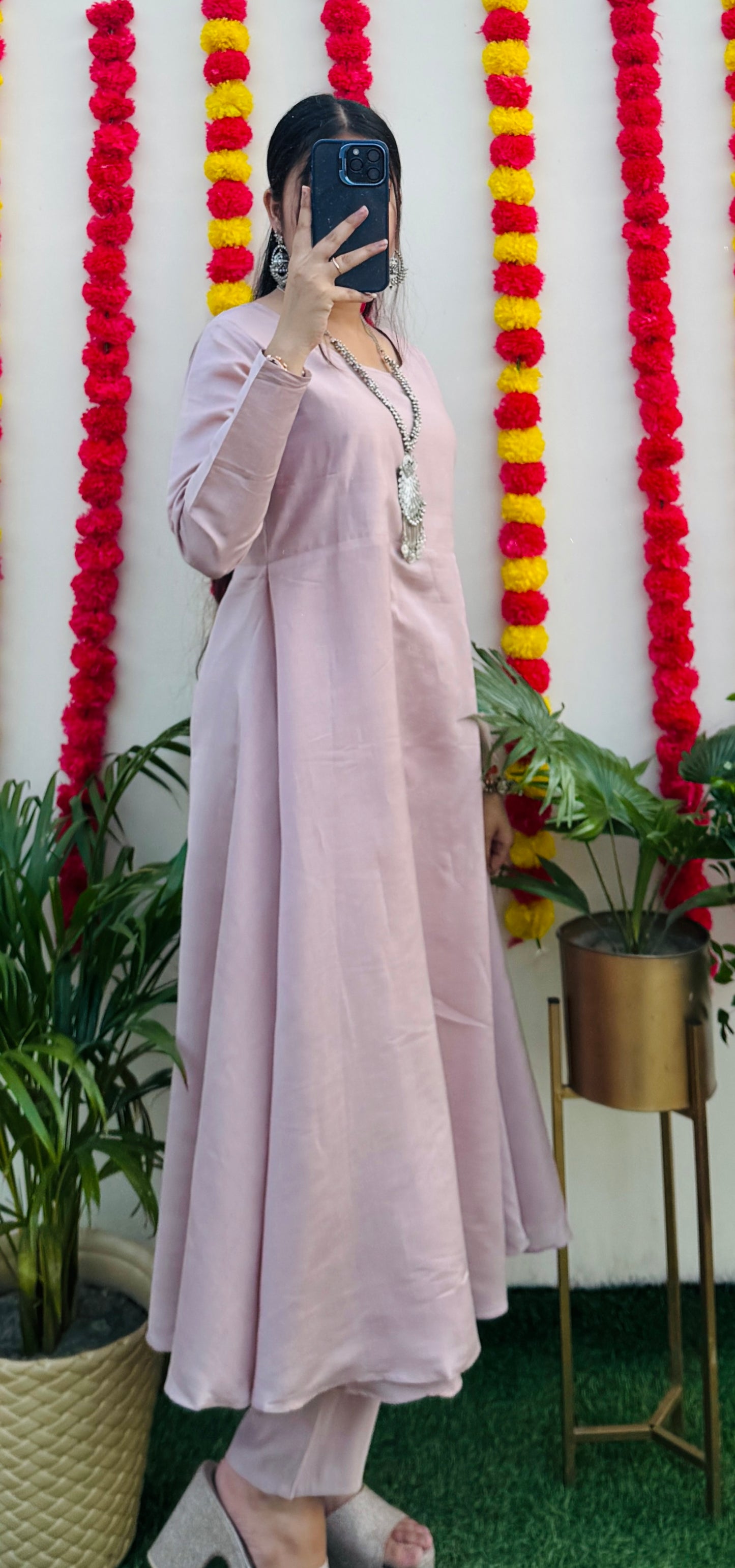 Beautiful Silk Anarkali Kurta Pant with Dupatta