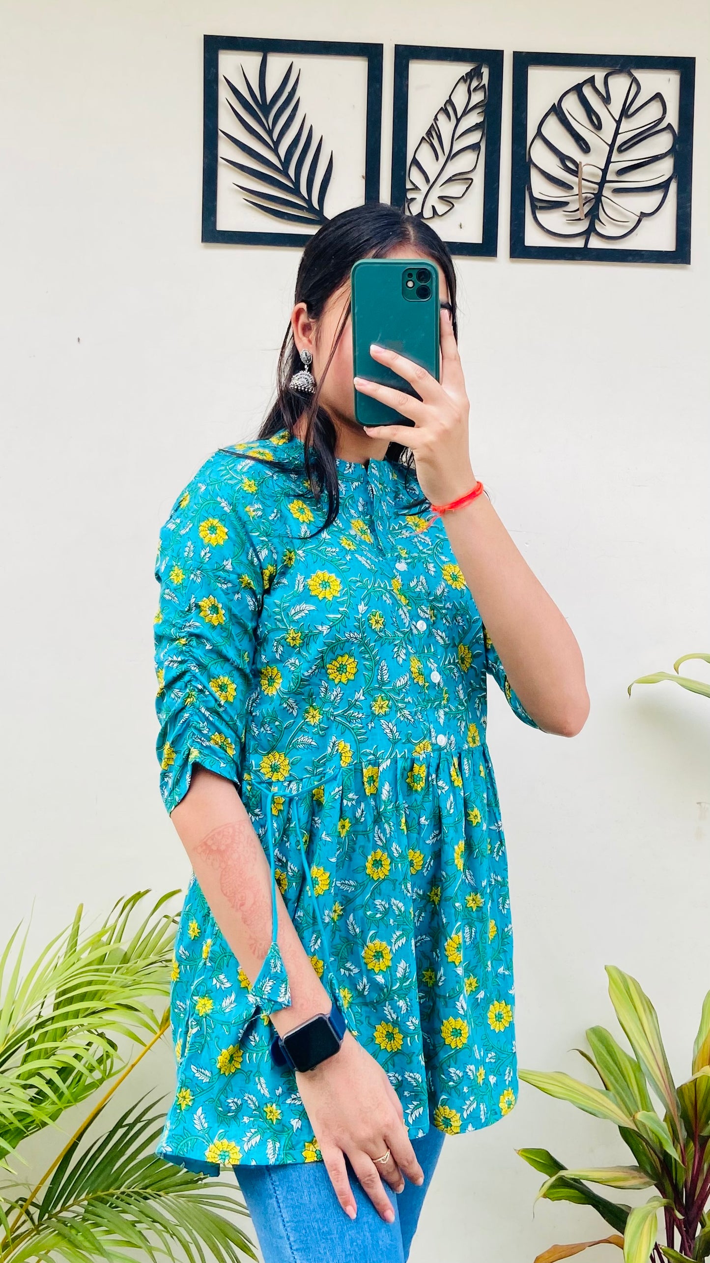 Green Rayon Short Top