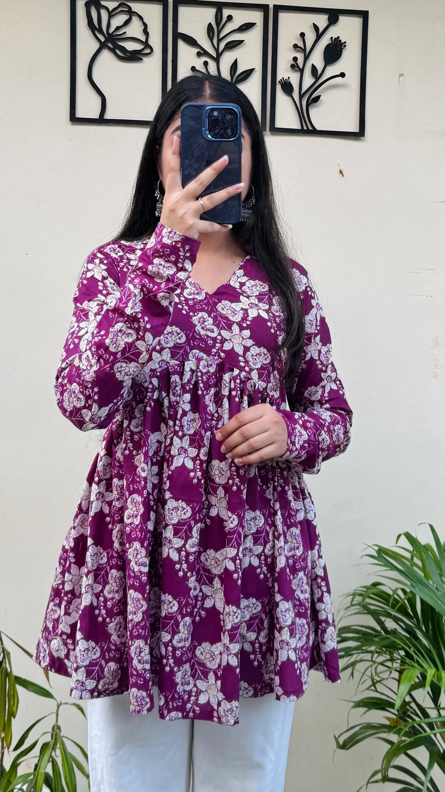 Cotton Flared Floral Print Aliacut Peplum Top - Dolled Up