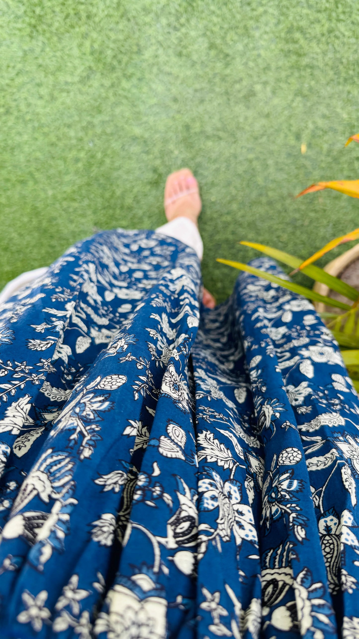 Cotton Full Sleeve Blue Nyra Cut Long Kurti - Dolled Up