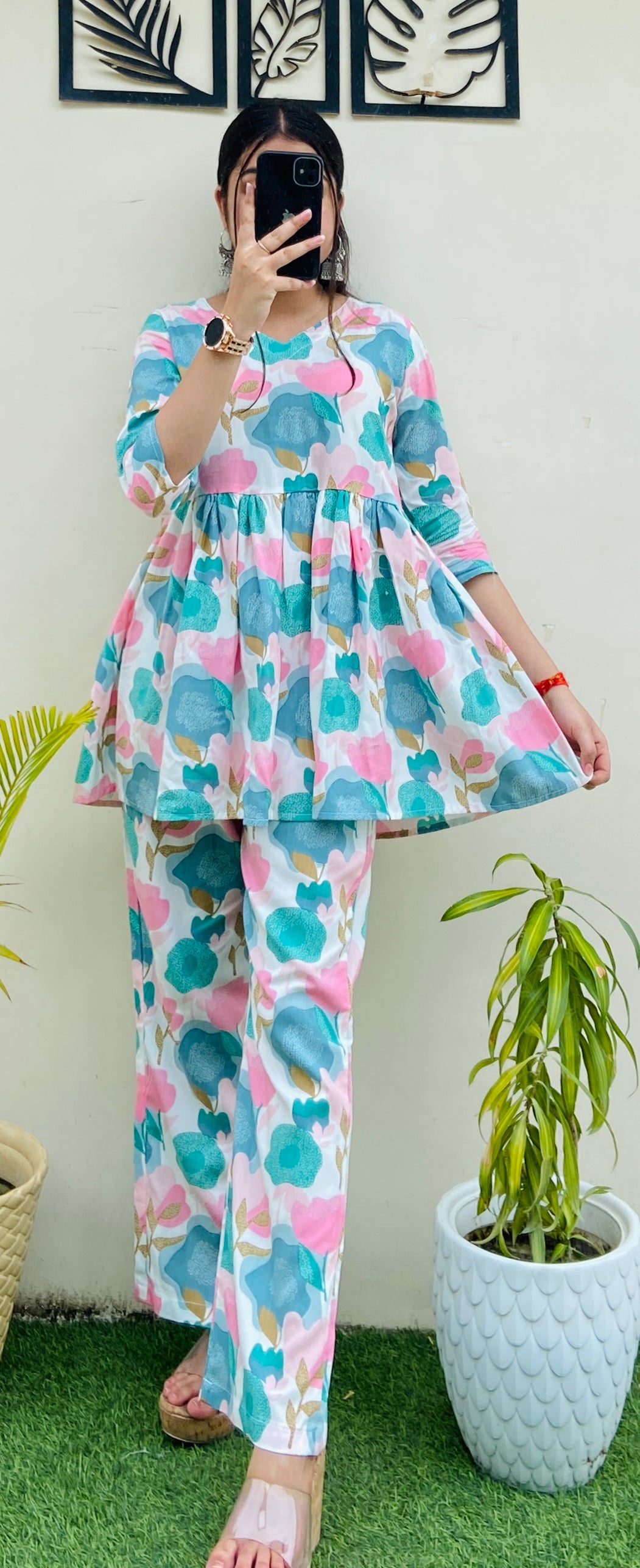 Cotton Multi Colour Co-ord Set