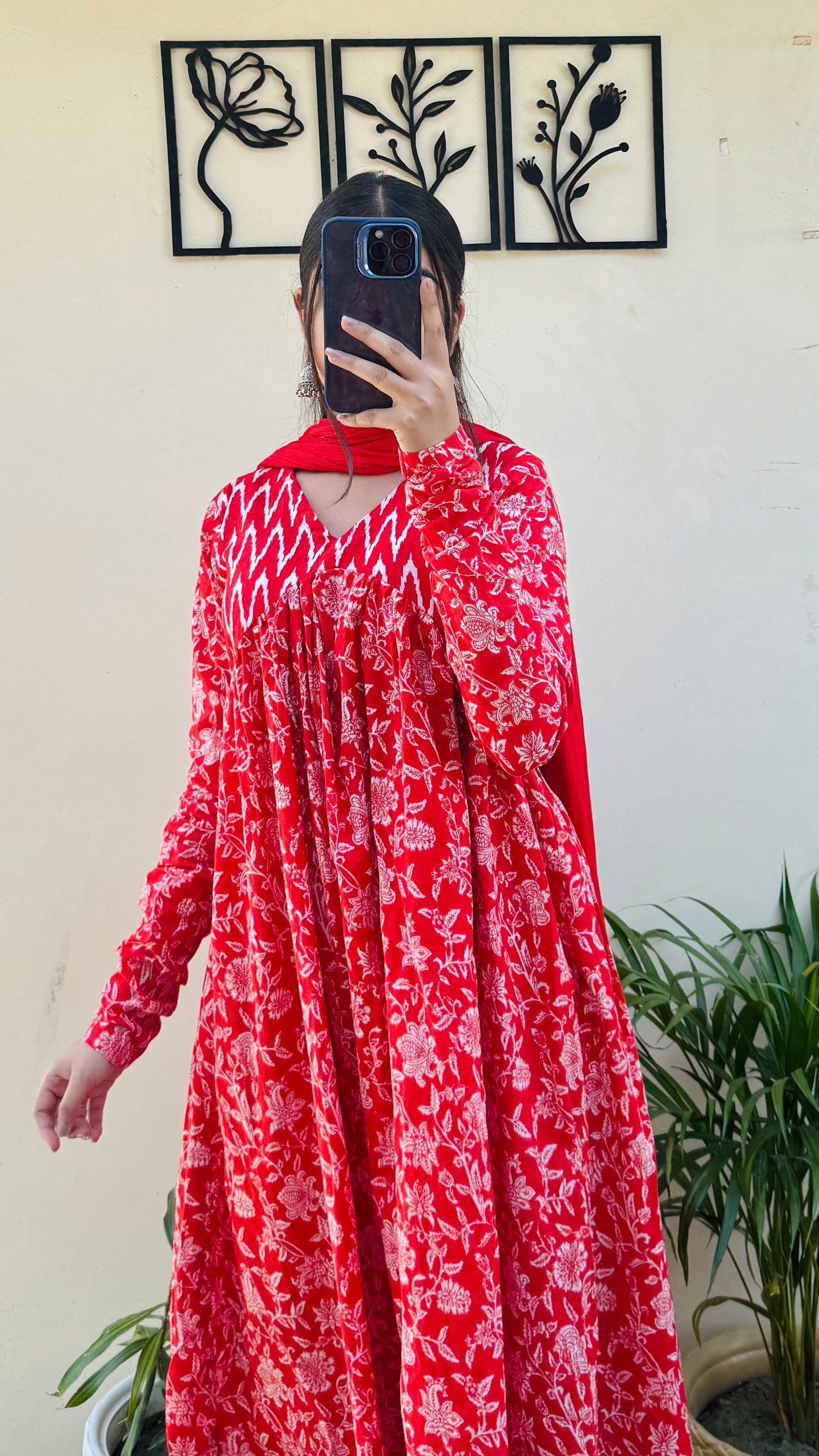 Beautiful Cotton Alia Cut Gathering Sleeves Suit Set