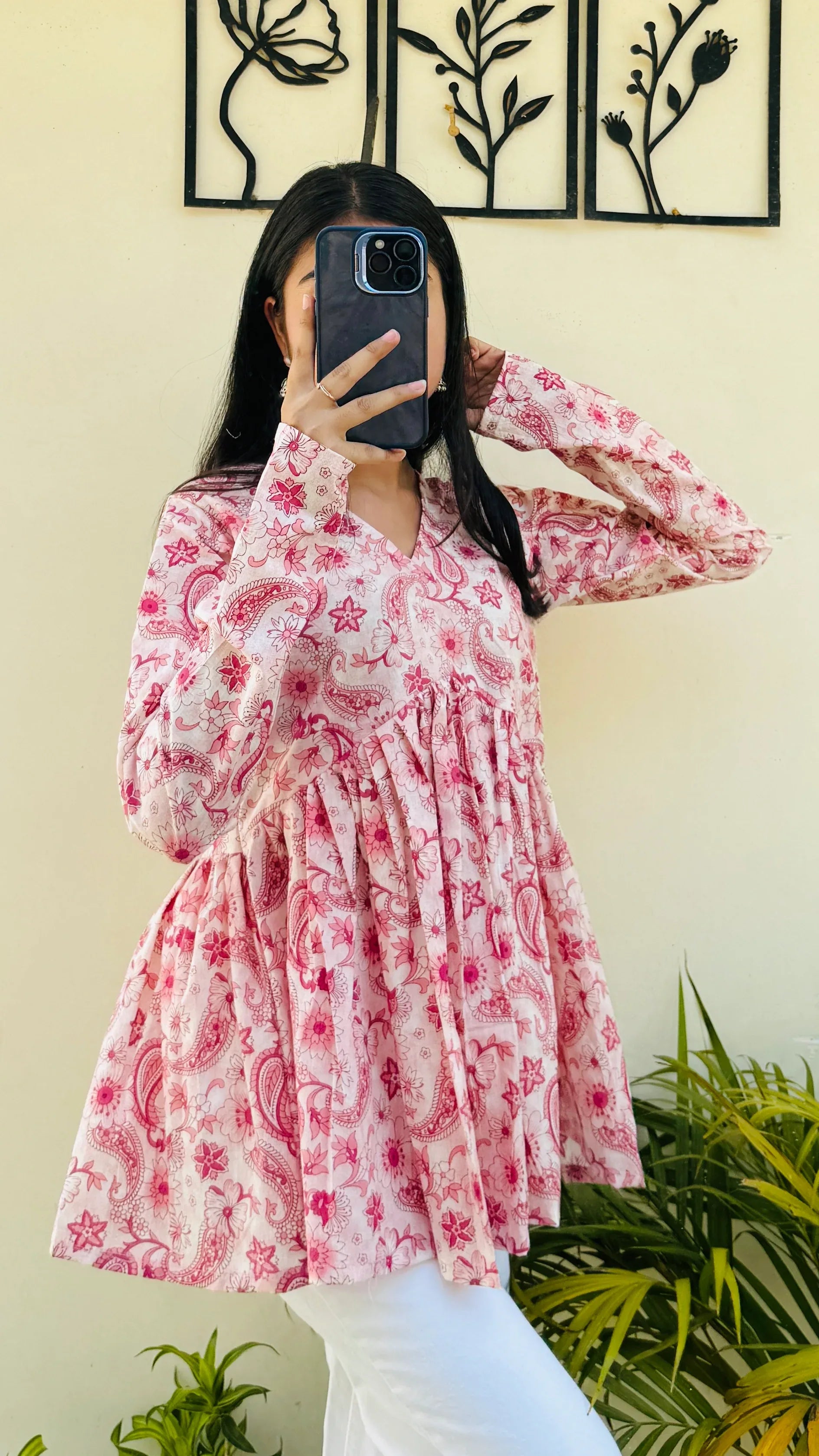 Cotton Flared Floral Printed Aliacut Peplum Top - Dolled Up