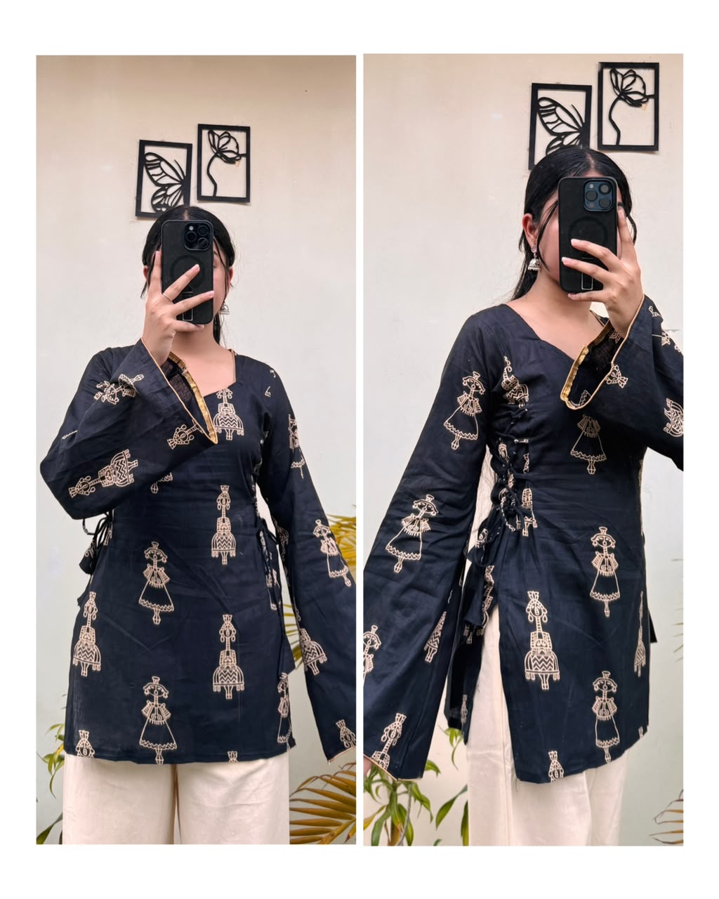 Mansi ~ Cotton Sweetheart Neck Side Corset Short Kurti