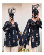 Mansi ~ Cotton Sweetheart Neck Side Corset Short Kurti