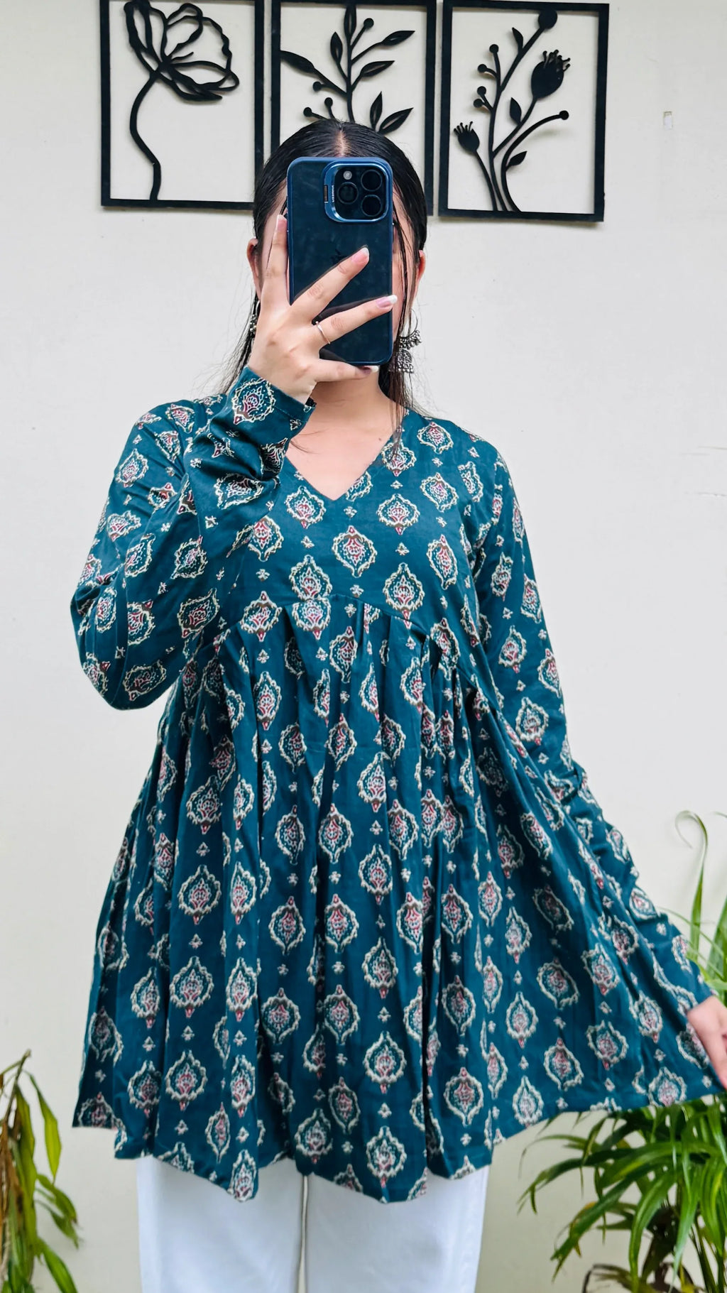 Cotton Flared Aliacut Floral Print Peplum Top - Dolled Up