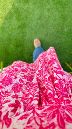 Cotton Katha Pink Printed Flared Peplum Top - Dolled Up