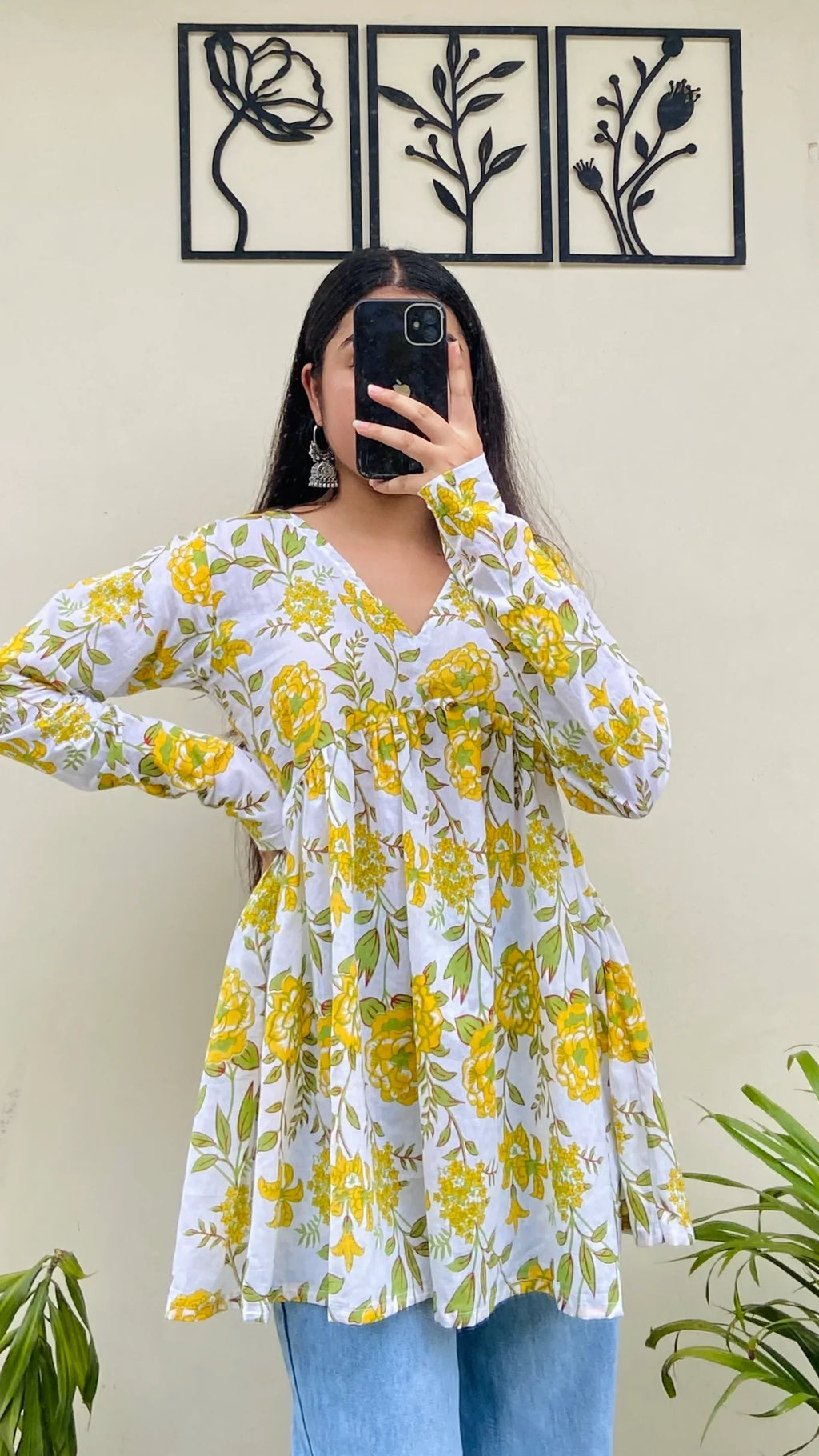Cotton Flared Floral Print Aliacut Peplum Top - Dolled Up