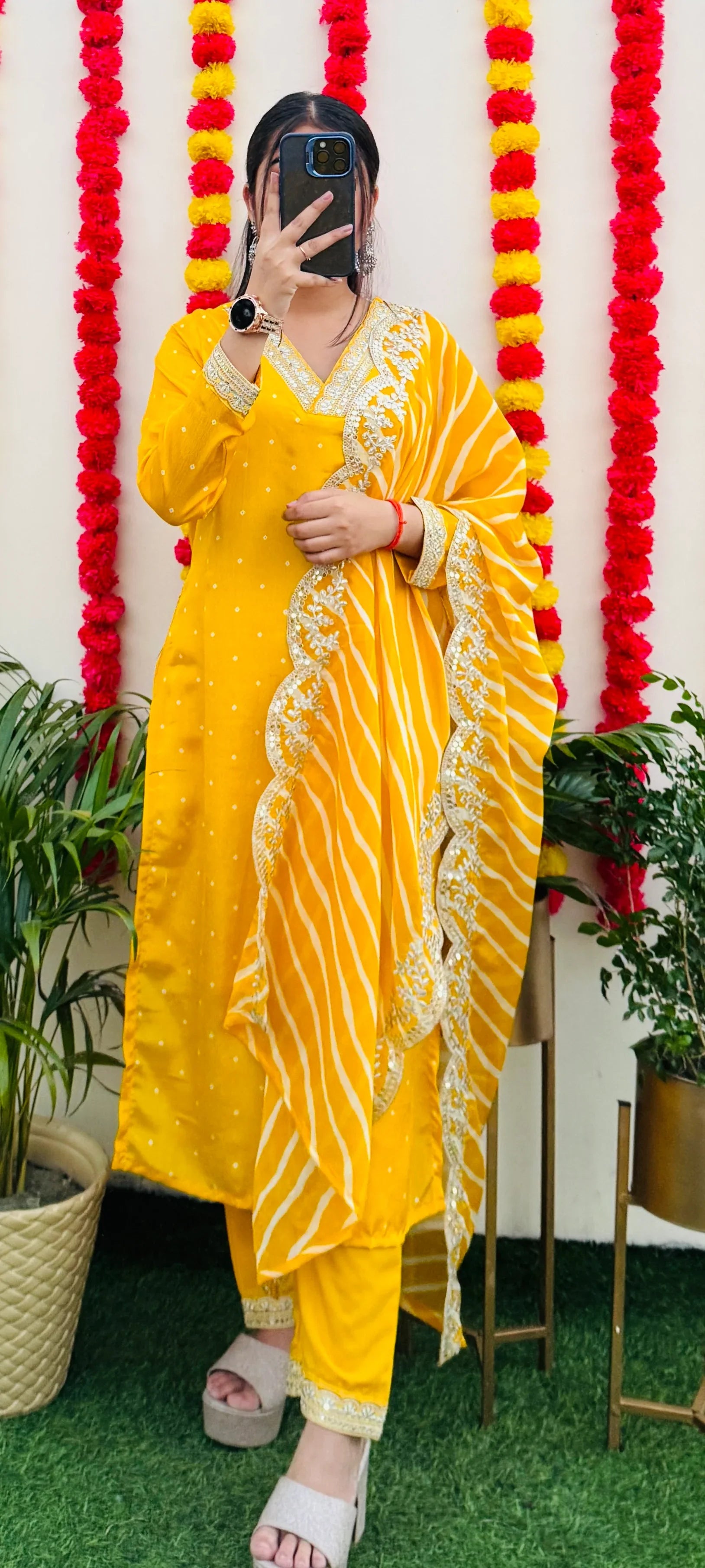Beautiful Silk Kurta Pant Dupatta Set - Dolled Up