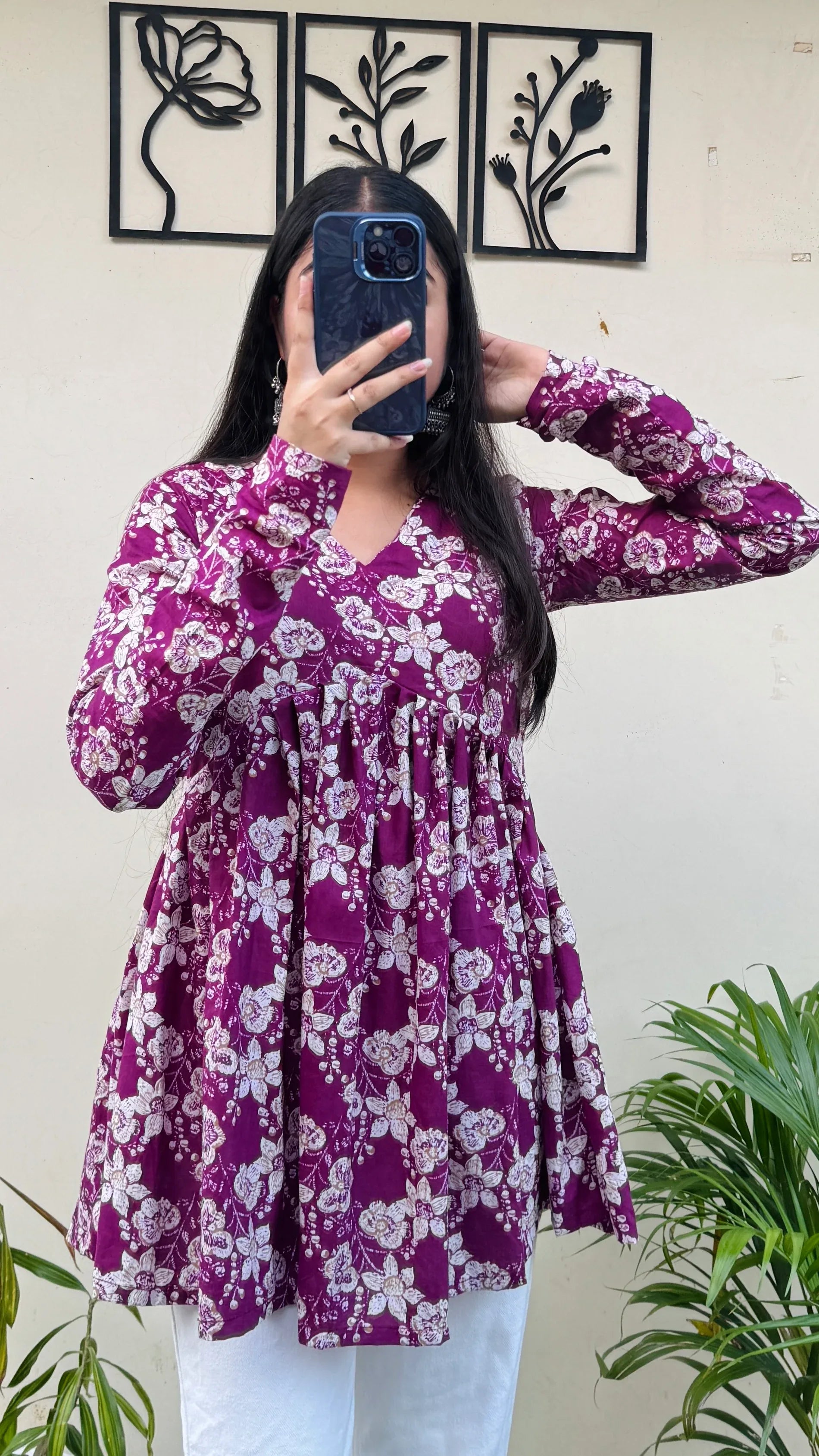 Cotton Flared Floral Print Aliacut Peplum Top - Dolled Up