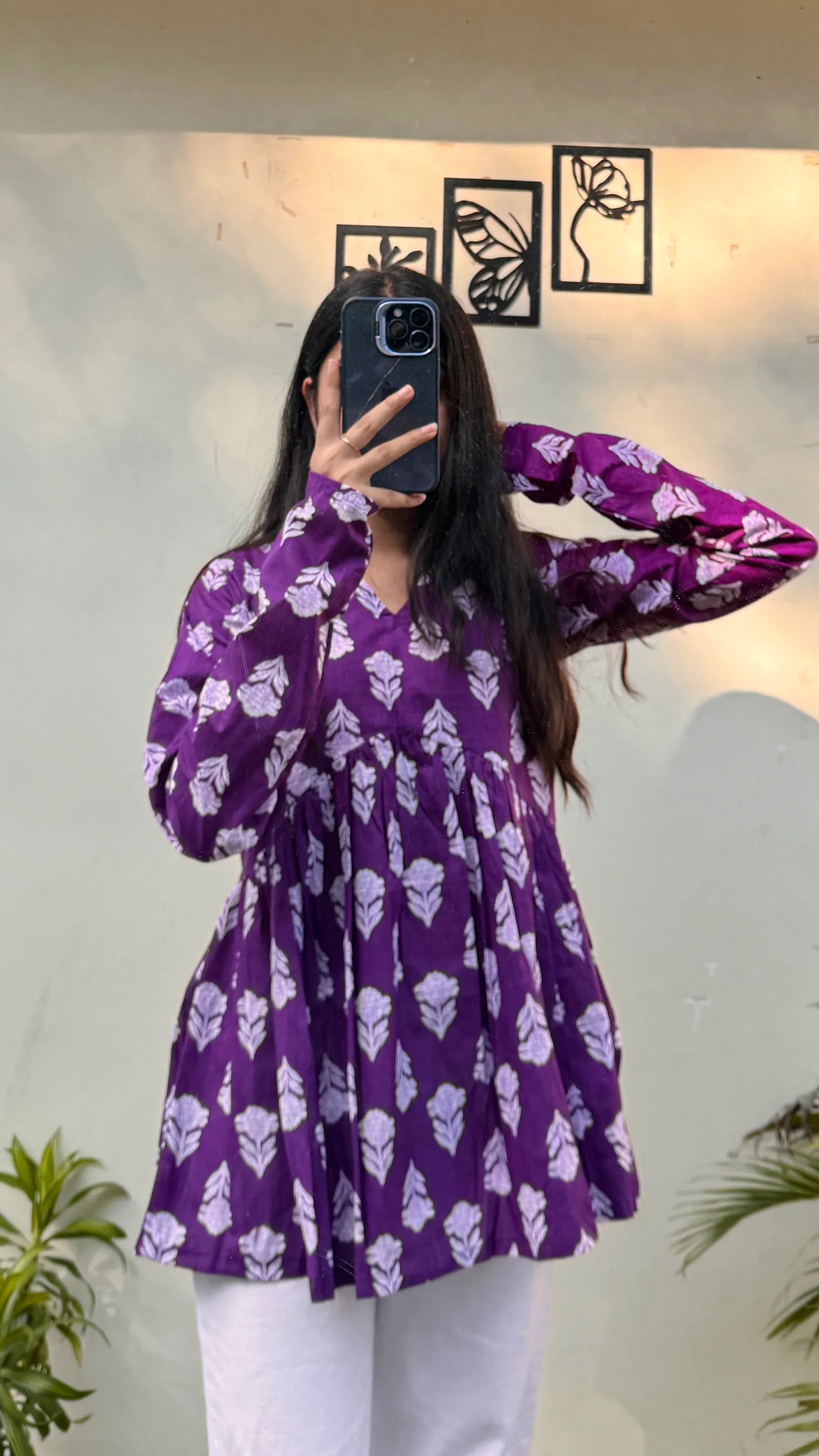 Cotton Flared Printed Aliacut Peplum Top - Dolled Up