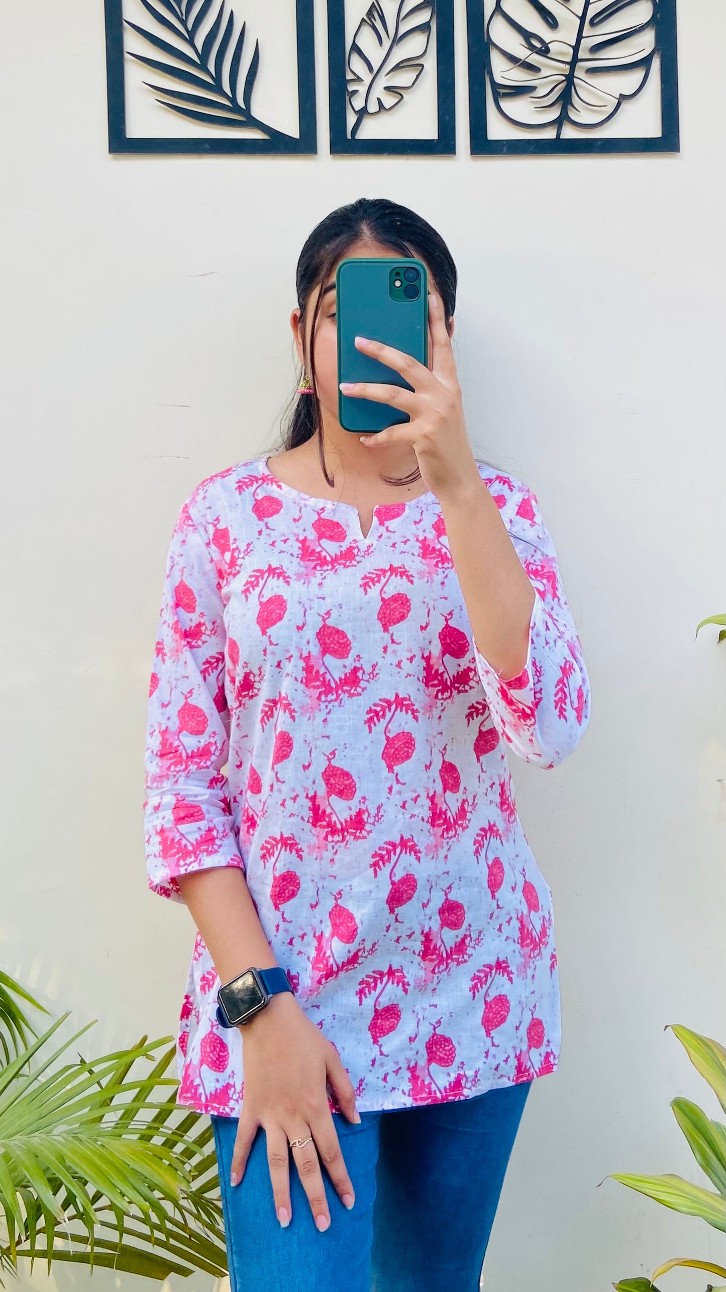Cotton Jaipuri Printed Short Kurti