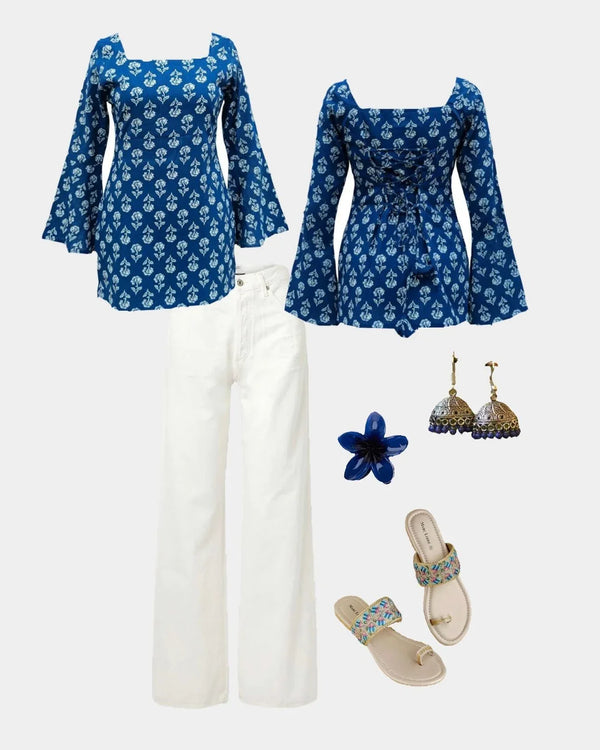 Corset Back Kurti + Denim - Dolled Up