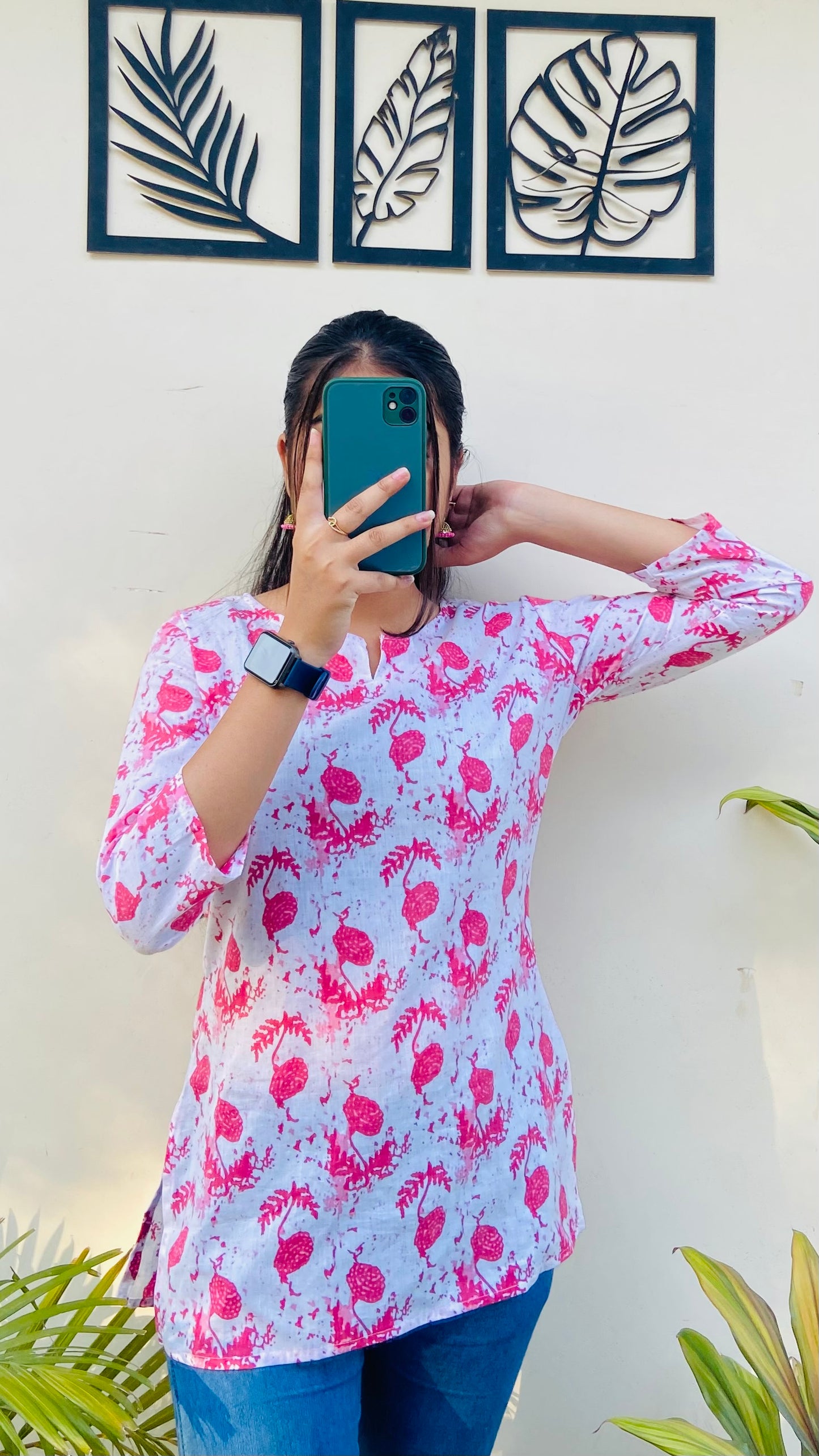 Cotton Jaipuri Printed Short Kurti