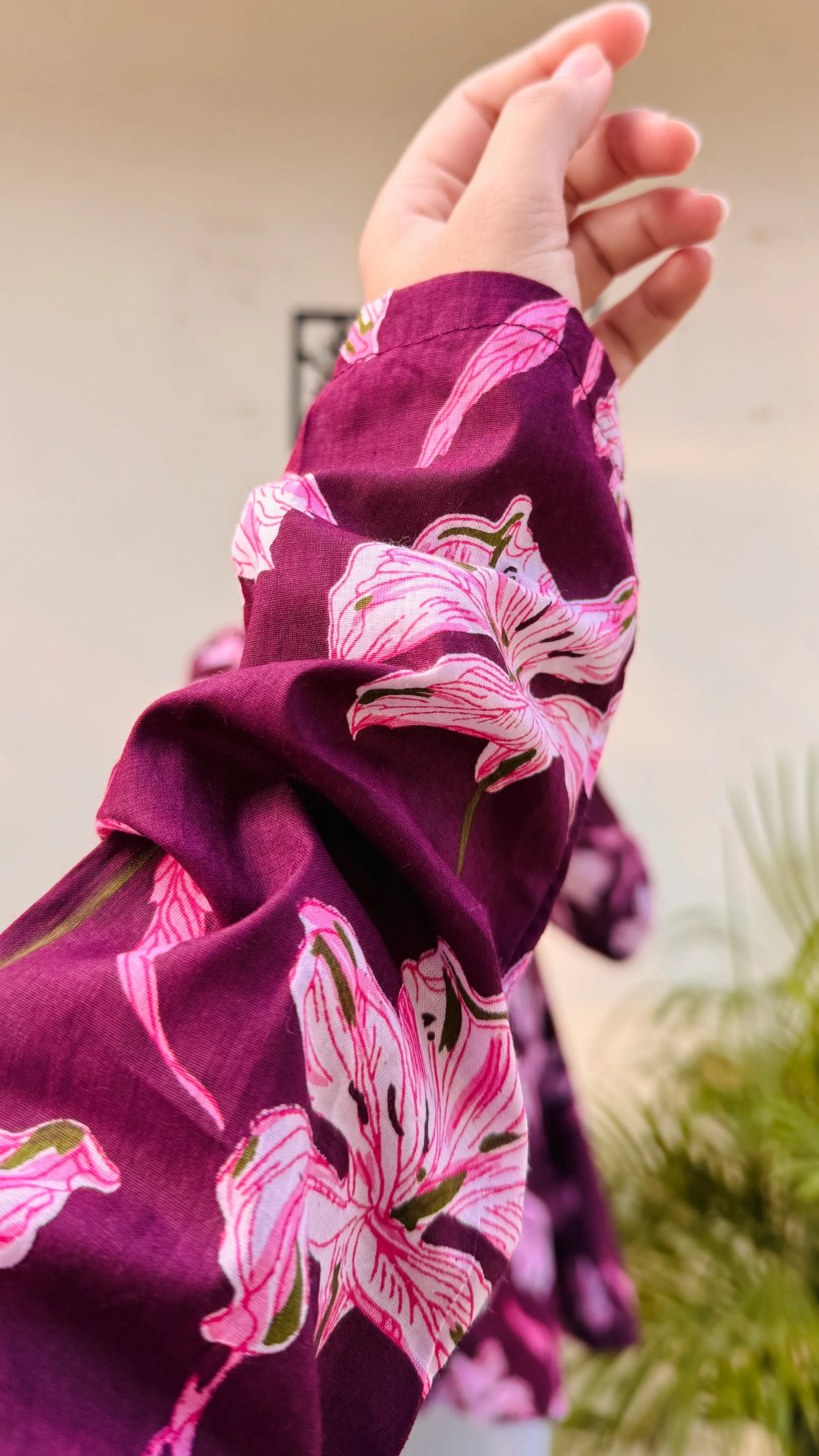 Cotton Wine Flared Printed Aliacut Peplum Top - Dolled Up