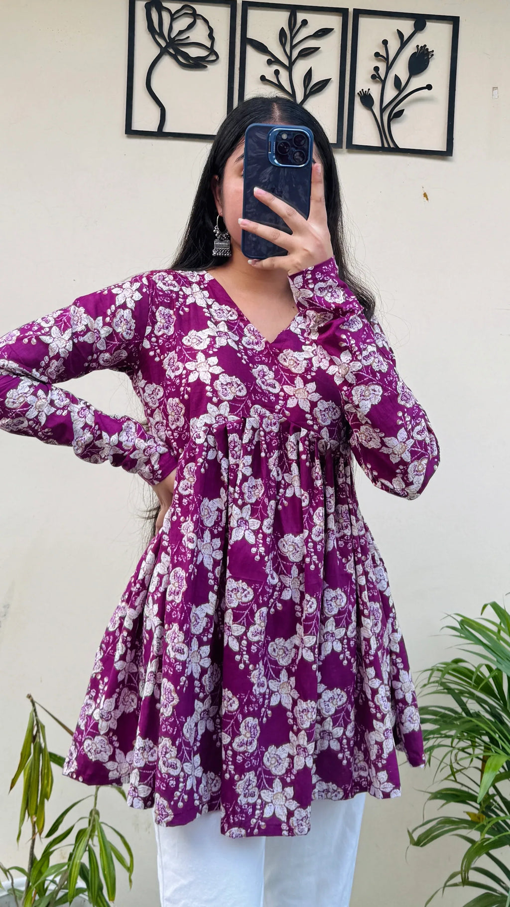 Cotton Flared Floral Print Aliacut Peplum Top - Dolled Up