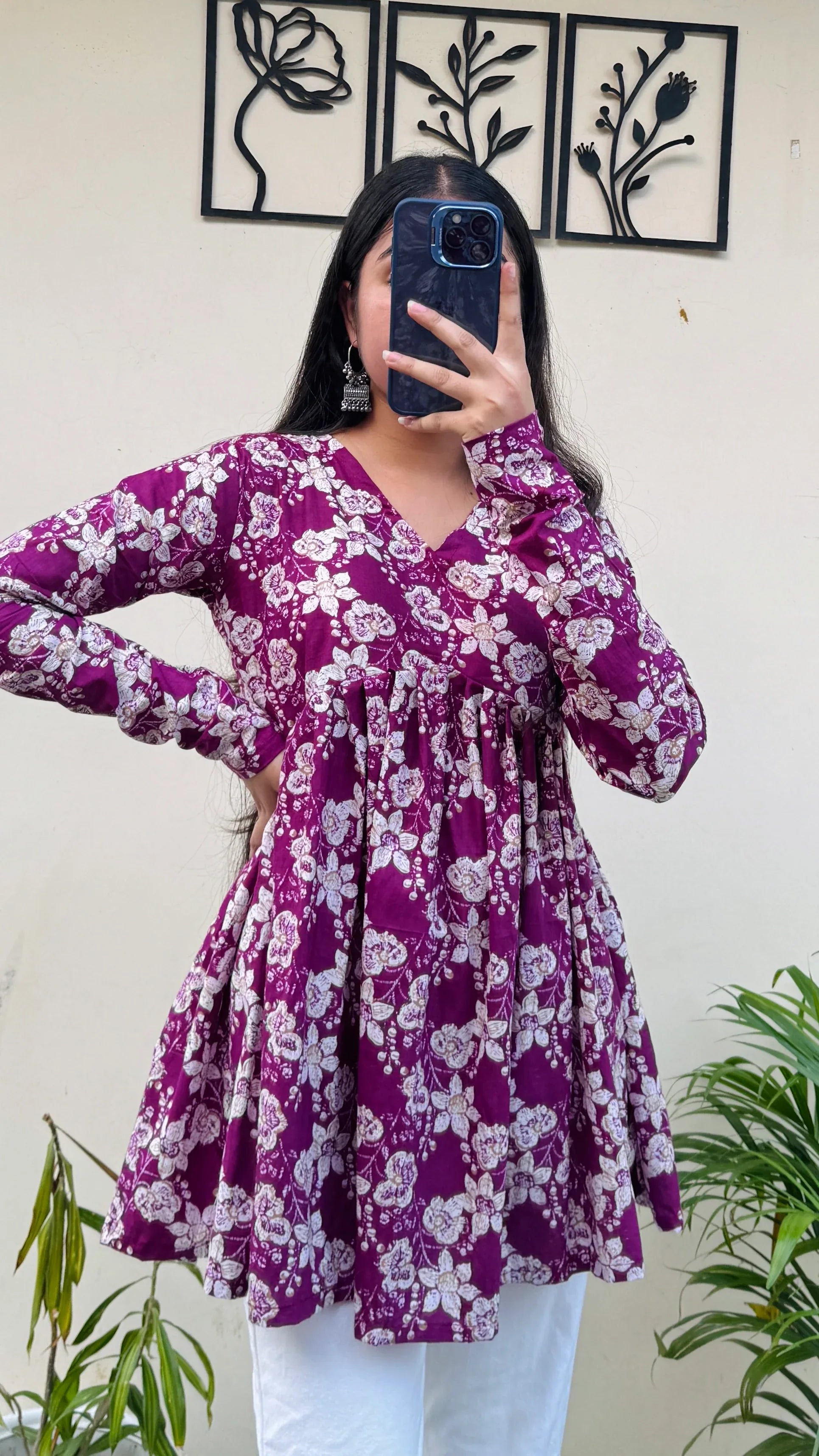 Cotton Flared Floral Print Aliacut Peplum Top - Dolled Up