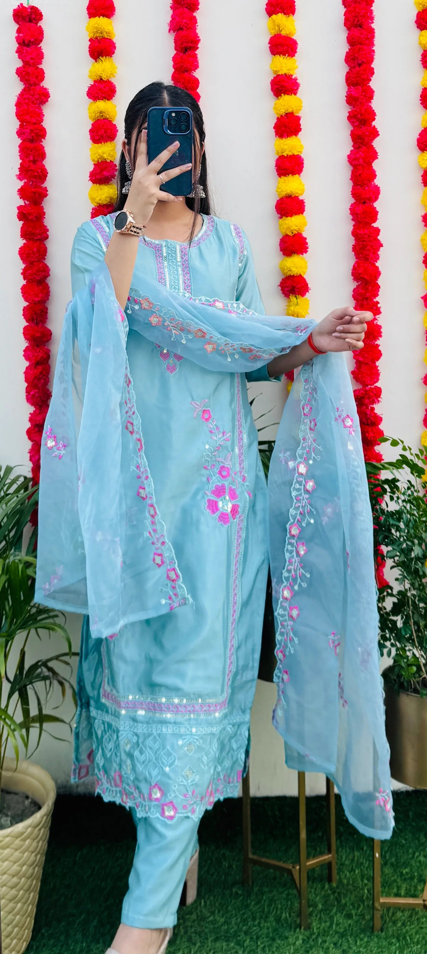 Beautiful Kurta Dupatta Pant Set - Dolled Up