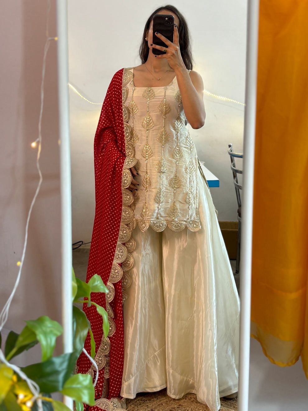 Embroidery Thread And Sequence Work Sharara Set