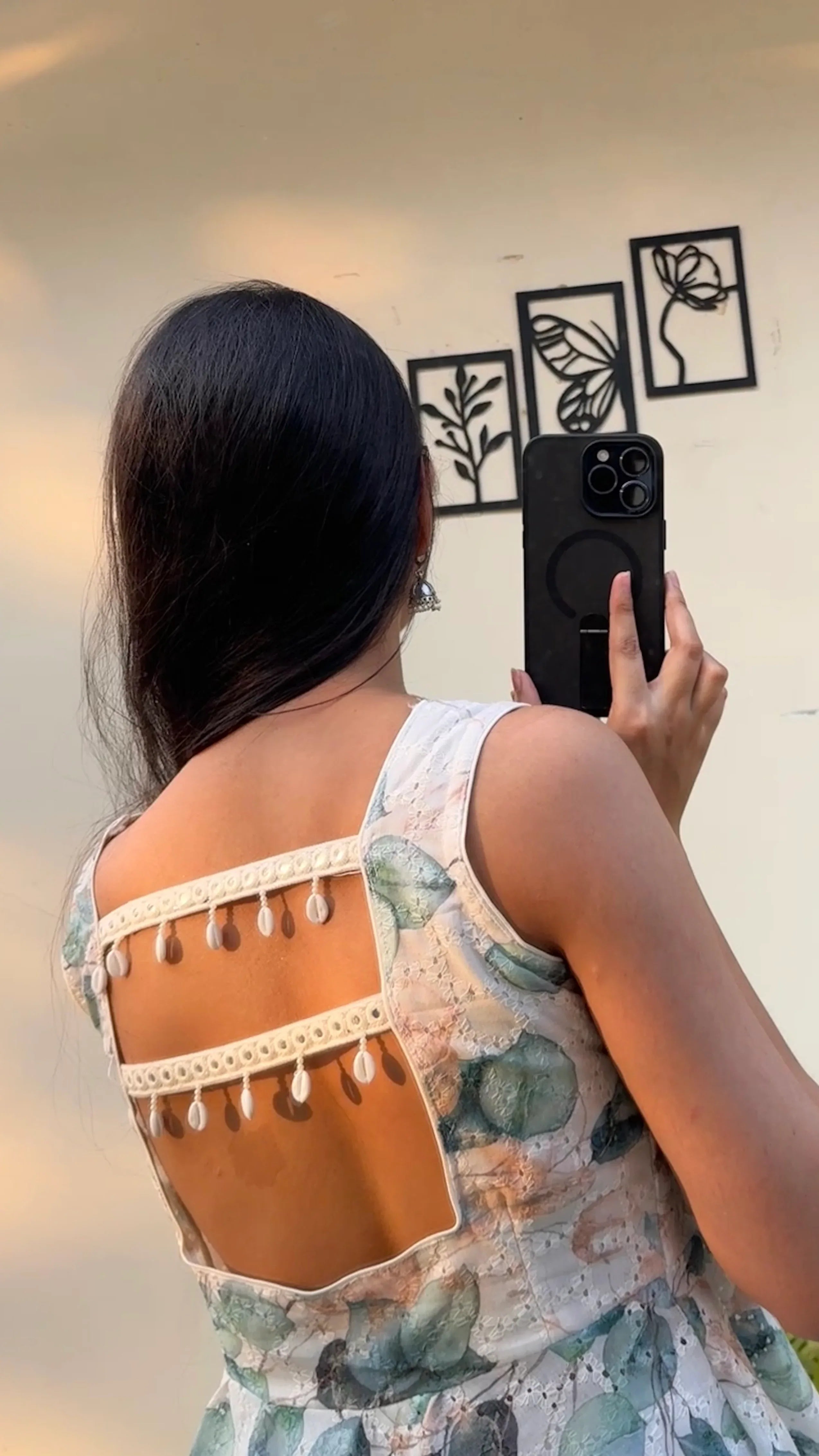 Hakoba Flared Short Kurti With Back Lace Detailing - Dolled Up