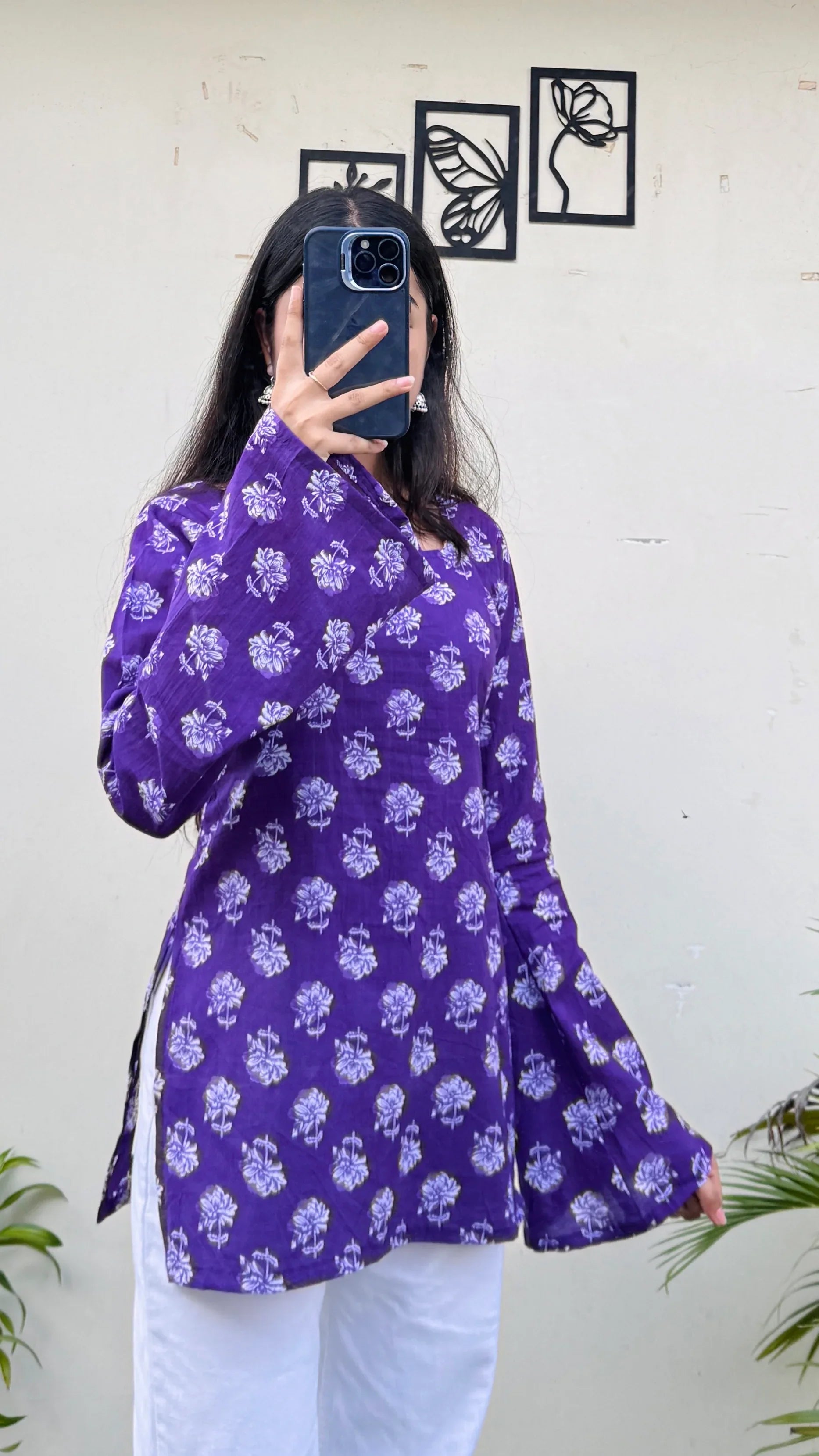 Cotton Square Neck Corset Back Short Kurti - Dolled Up