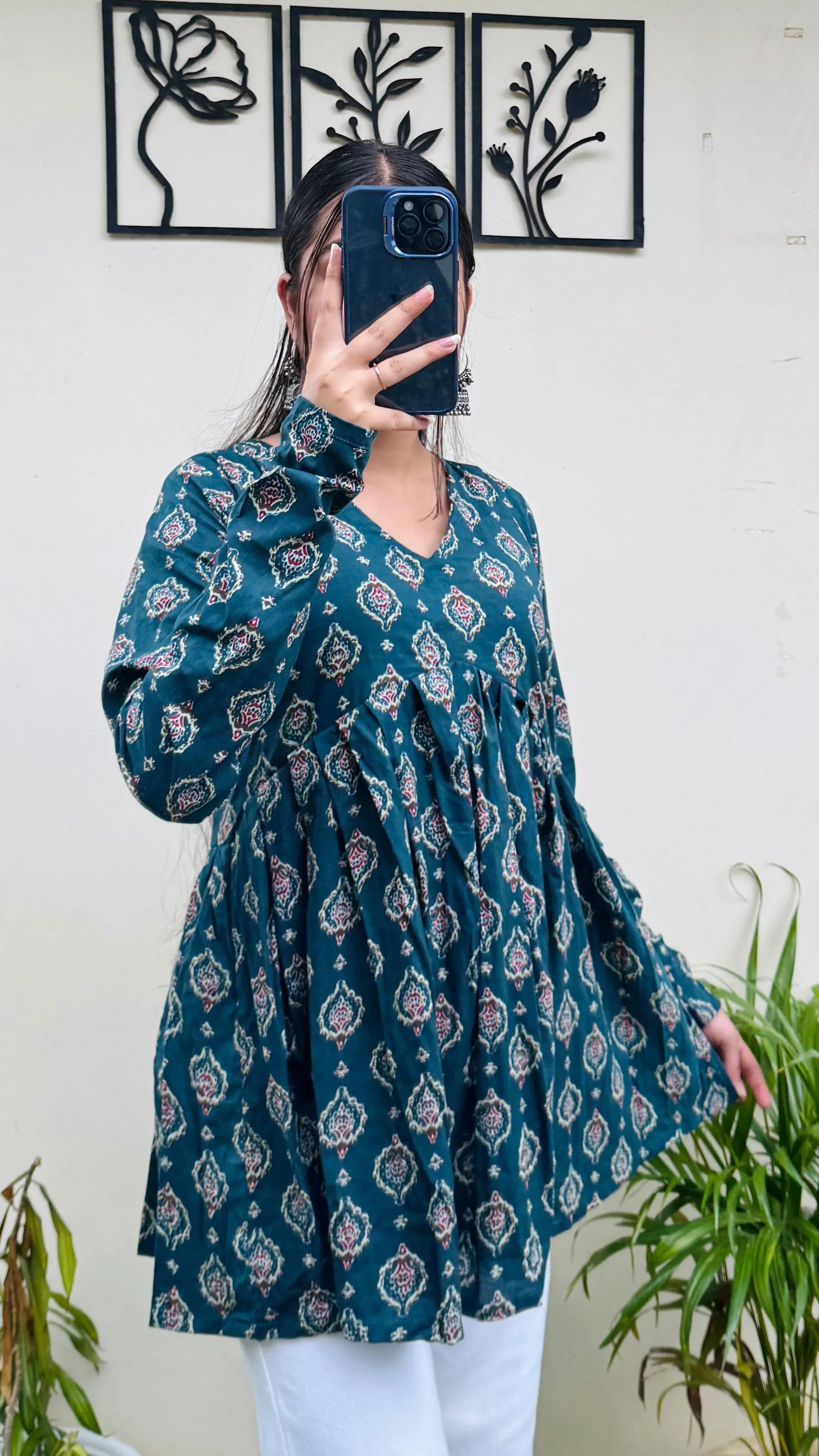 Cotton Flared Aliacut Floral Print Peplum Top - Dolled Up