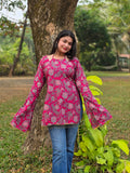 Beautiful Dark Pink Tie up Corset Back Kurti