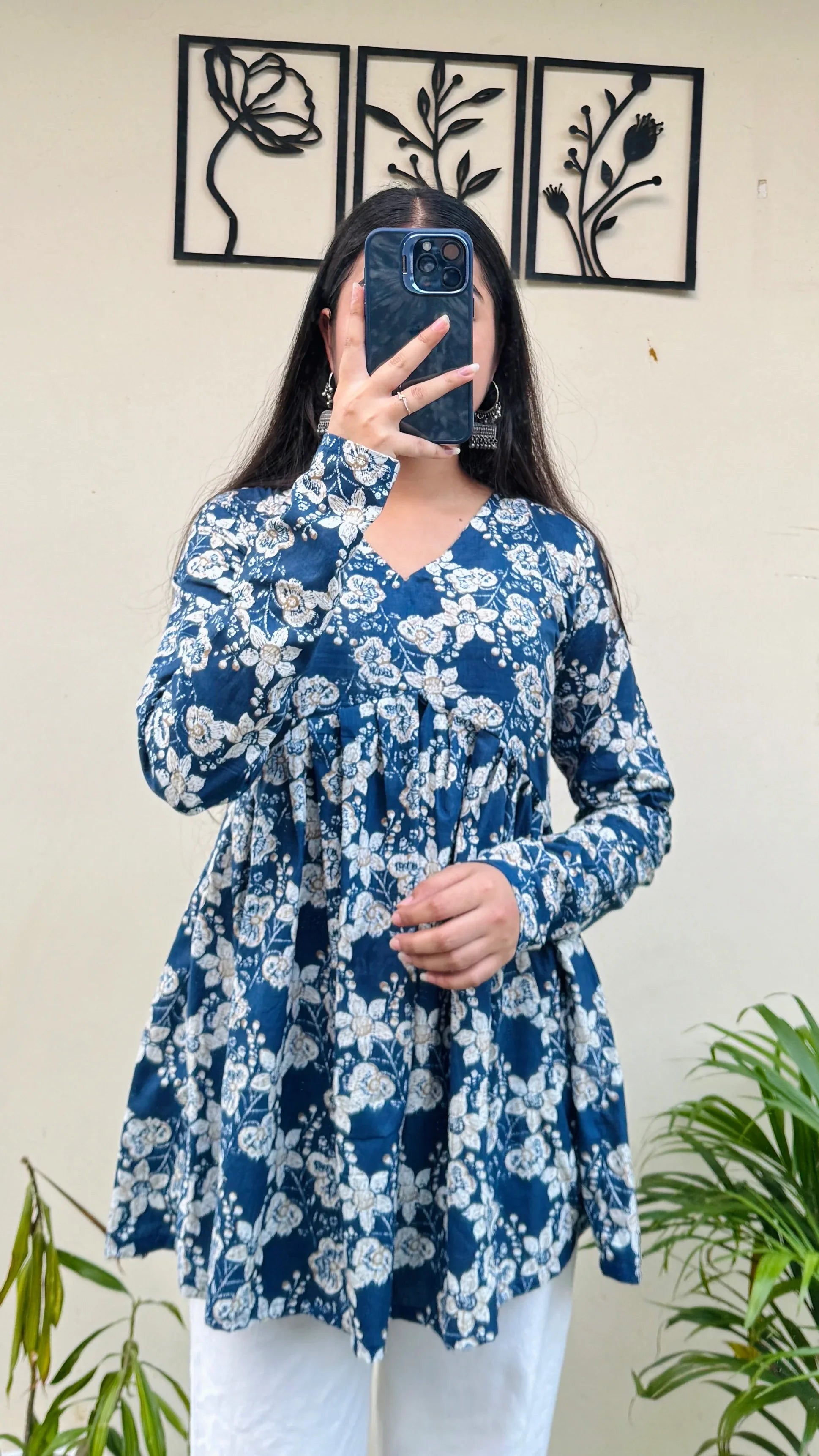 Cotton Flared Floral Print Aliacut Peplum Top - Dolled Up