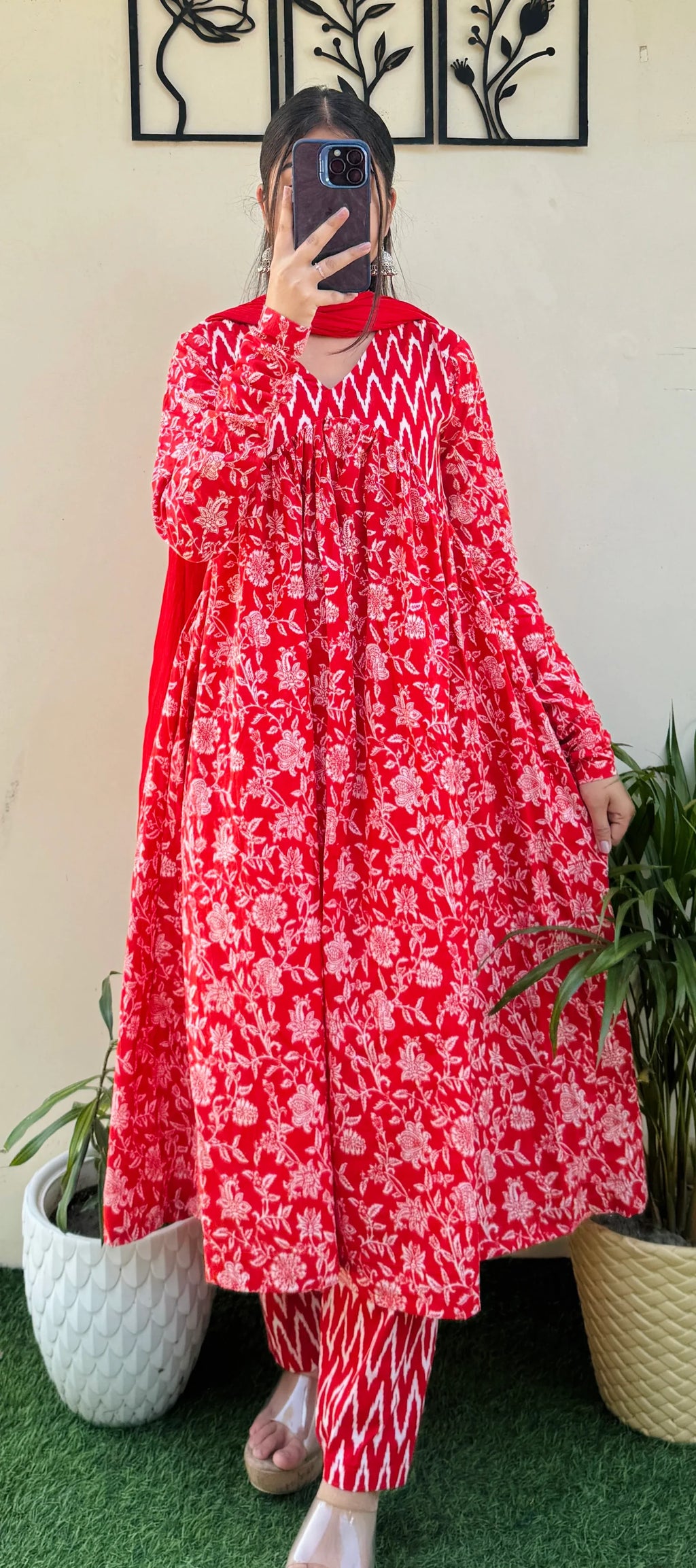 Beautiful Cotton Alia Cut Gathering Sleeves Suit Set - Dolled Up