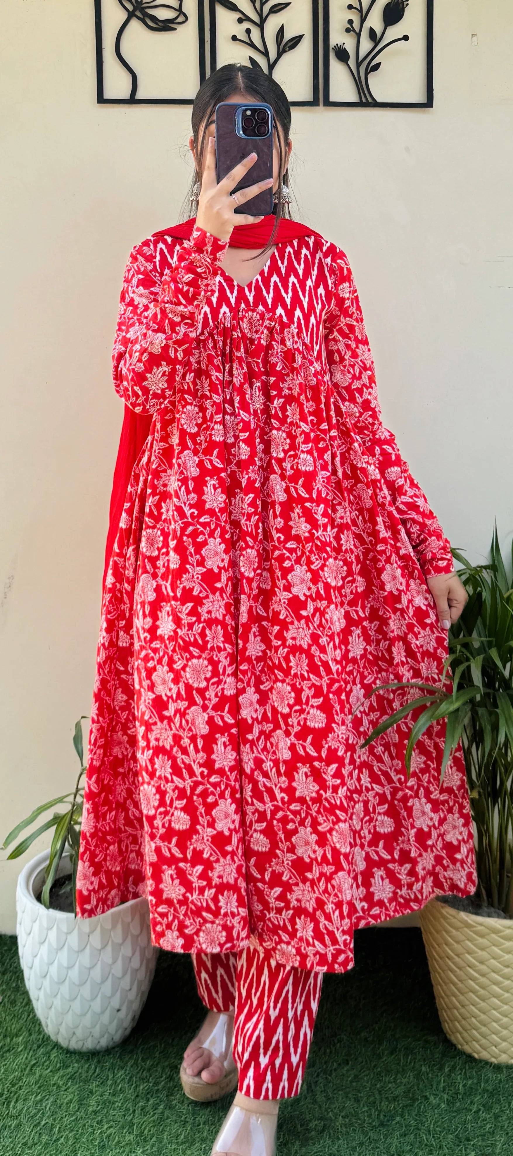 Beautiful Cotton Alia Cut Gathering Sleeves Suit Set - Dolled Up