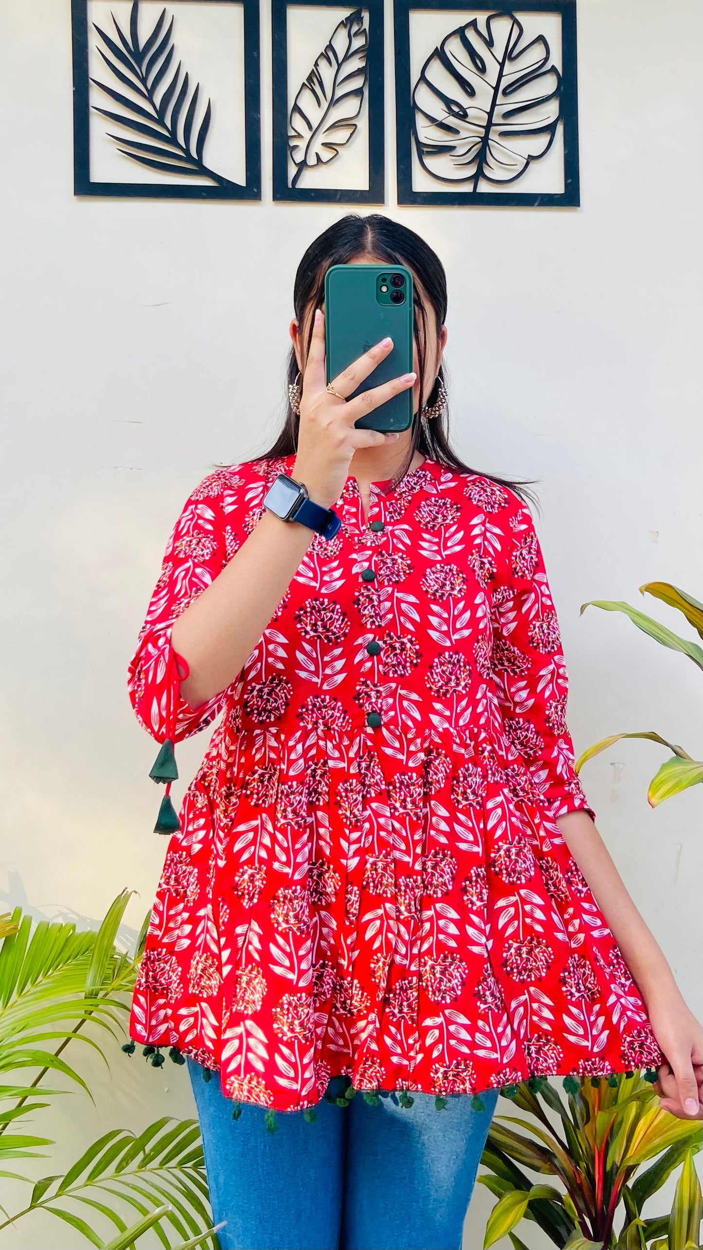 Printed Pink Rayon Short Top