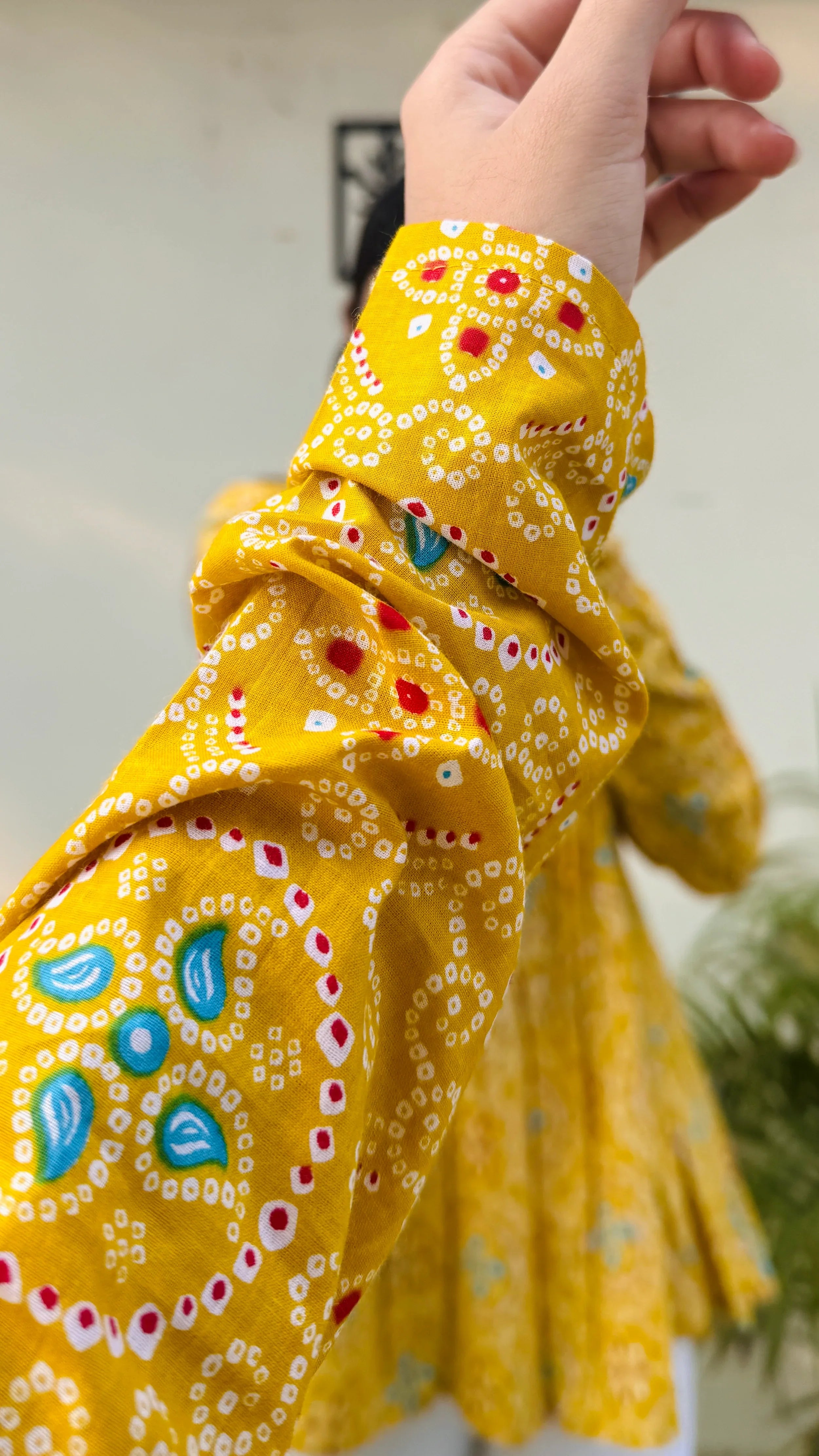 Cotton Yellow Flared Printed Aliacut Peplum Top - Dolled Up