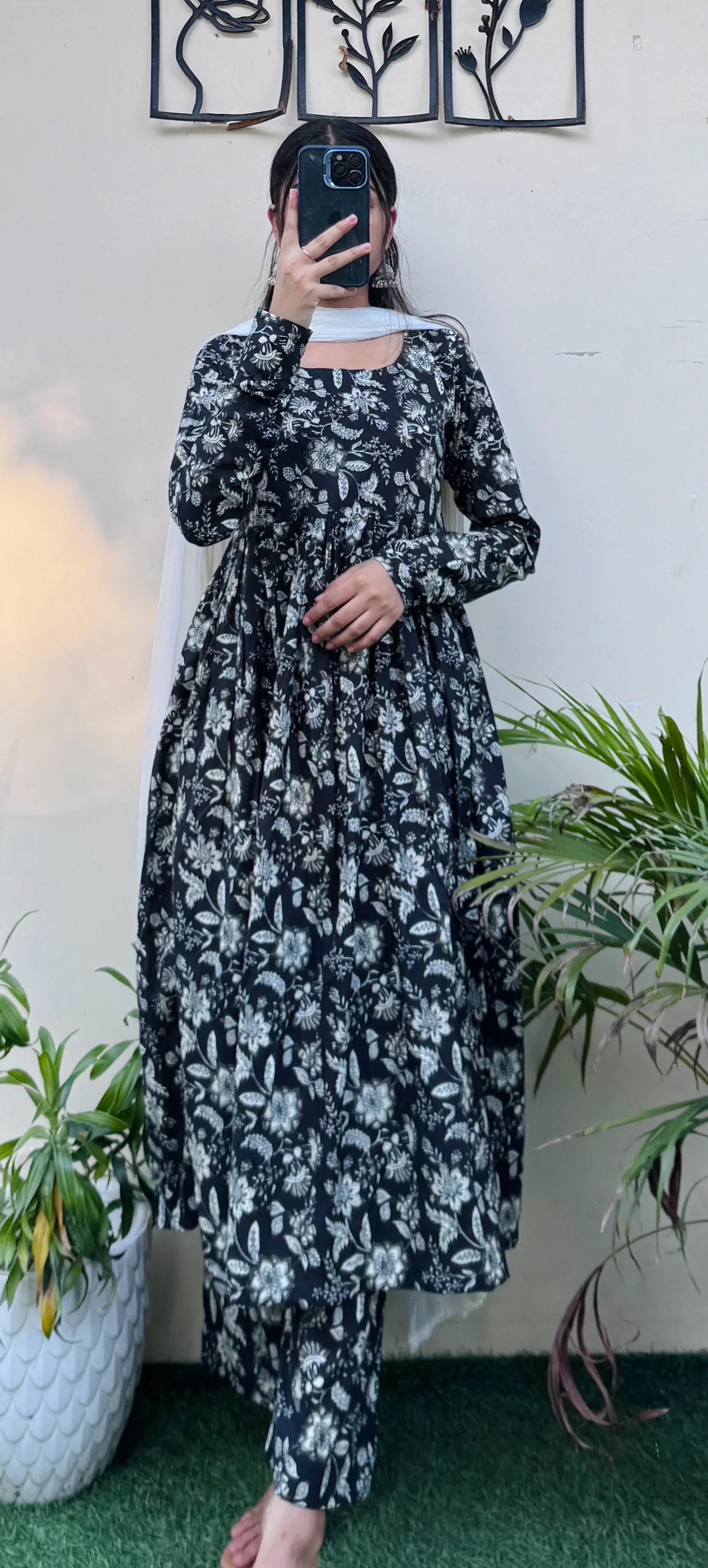 Beautiful Cotton Anarkali Suit Set - Dolled Up