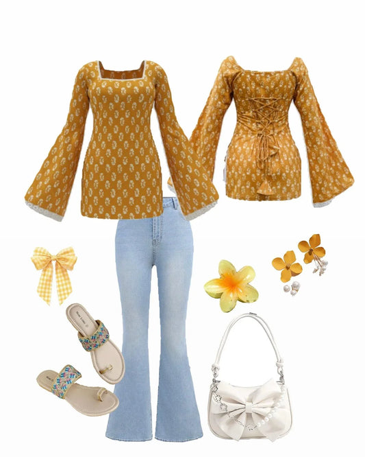 Corset Back Kurti + Denim - Dolled Up