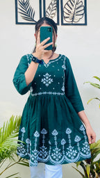 Imported Traditional Thread Embroidery Kurti Pant Set - Dolled Up
