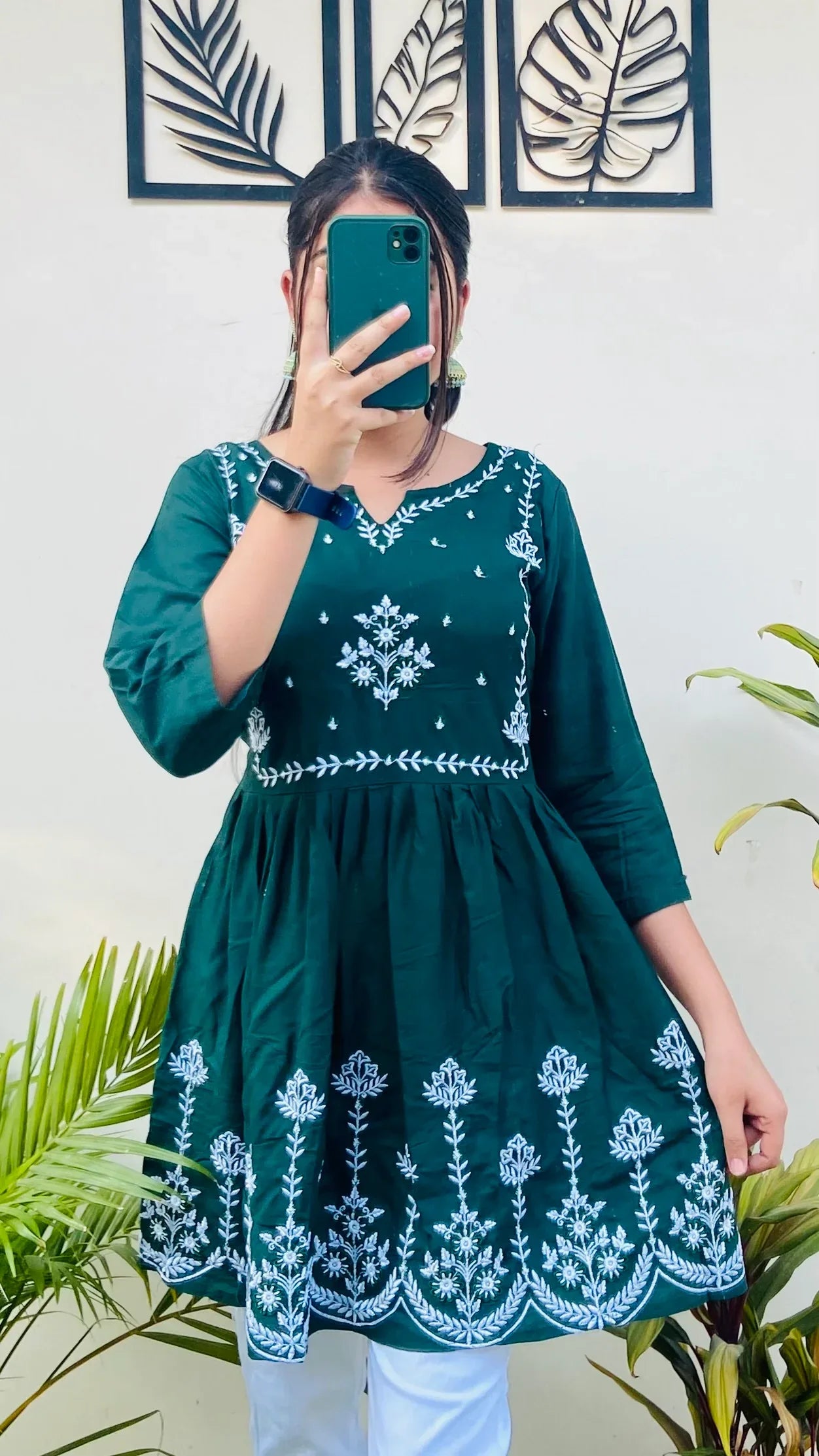 Imported Traditional Thread Embroidery Kurti Pant Set - Dolled Up