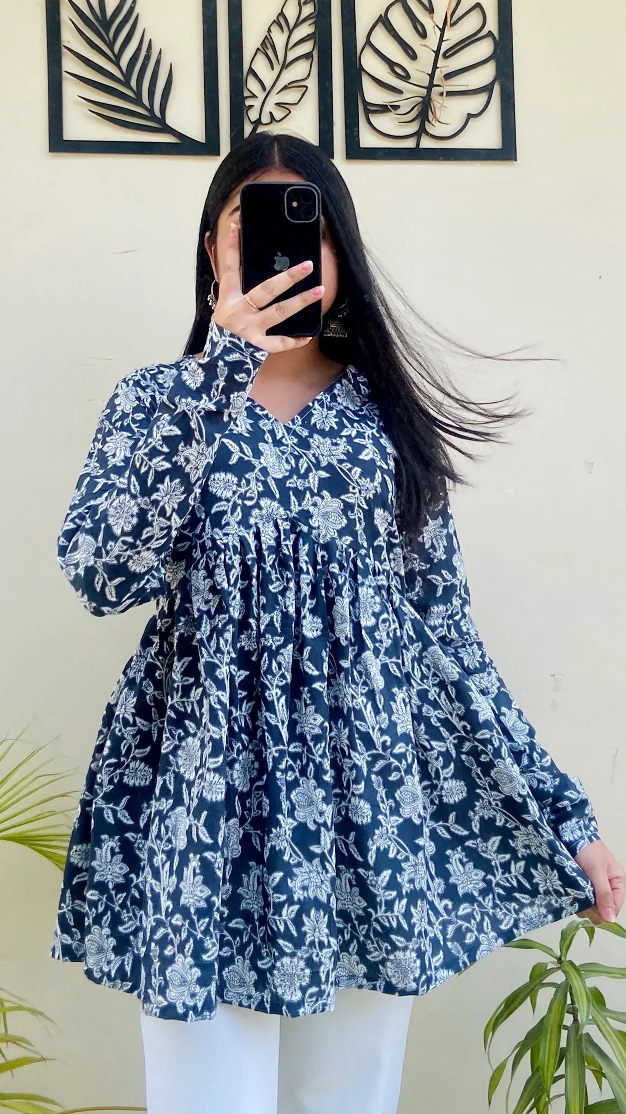 Cotton Flared Aliacut Floral Print Peplum Top - Dolled Up