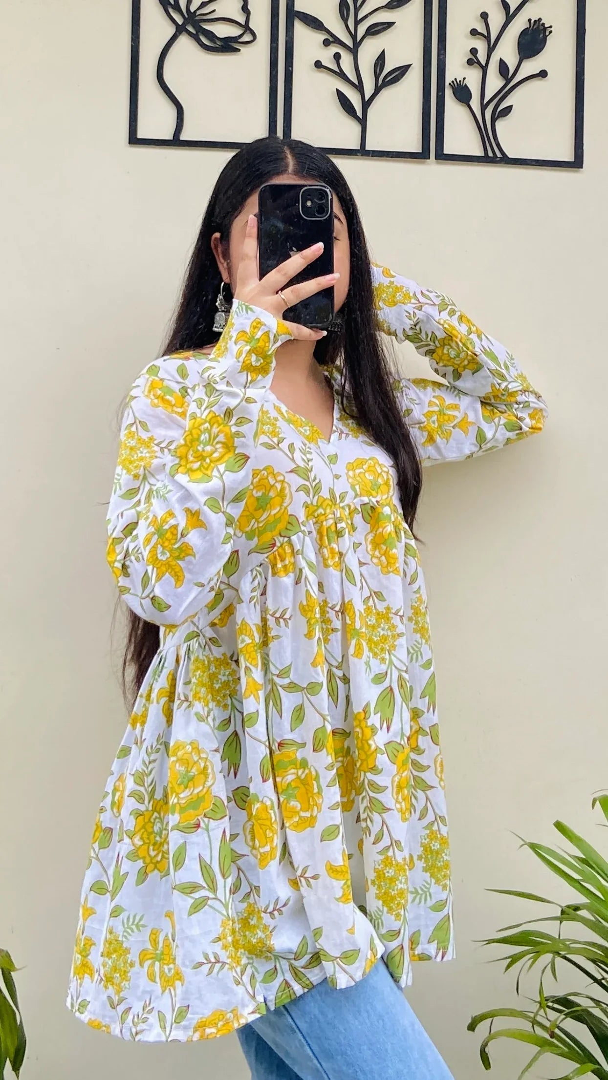 Cotton Flared Floral Print Aliacut Peplum Top - Dolled Up