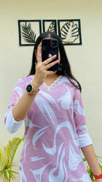 Cotton Kurti Pant Set With Neck Lace Pattern
Perfect for office - Dolled Up