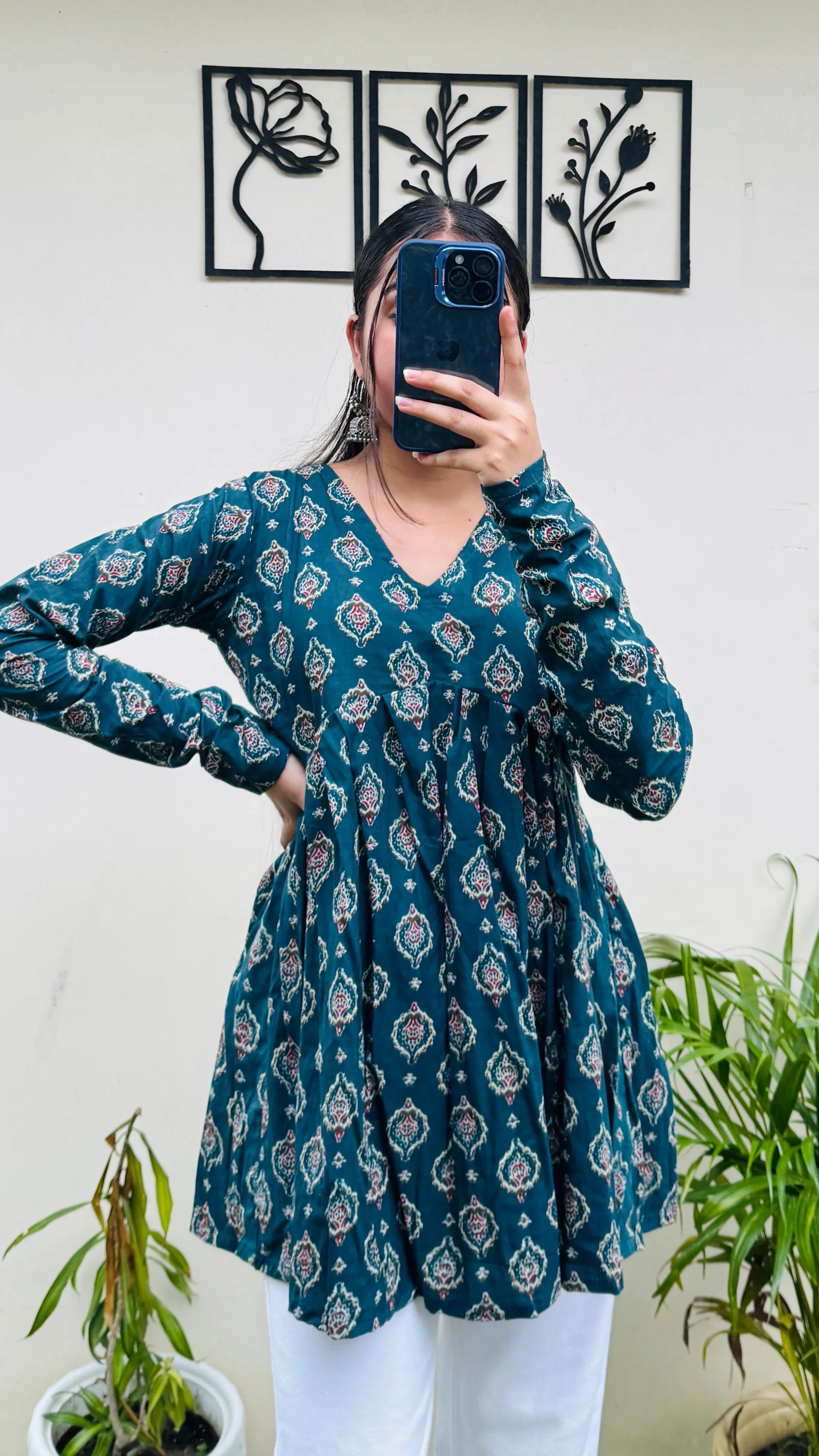 Cotton Flared Aliacut Floral Print Peplum Top - Dolled Up