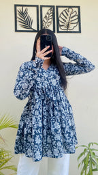 Cotton Flared Aliacut Floral Print Peplum Top - Dolled Up